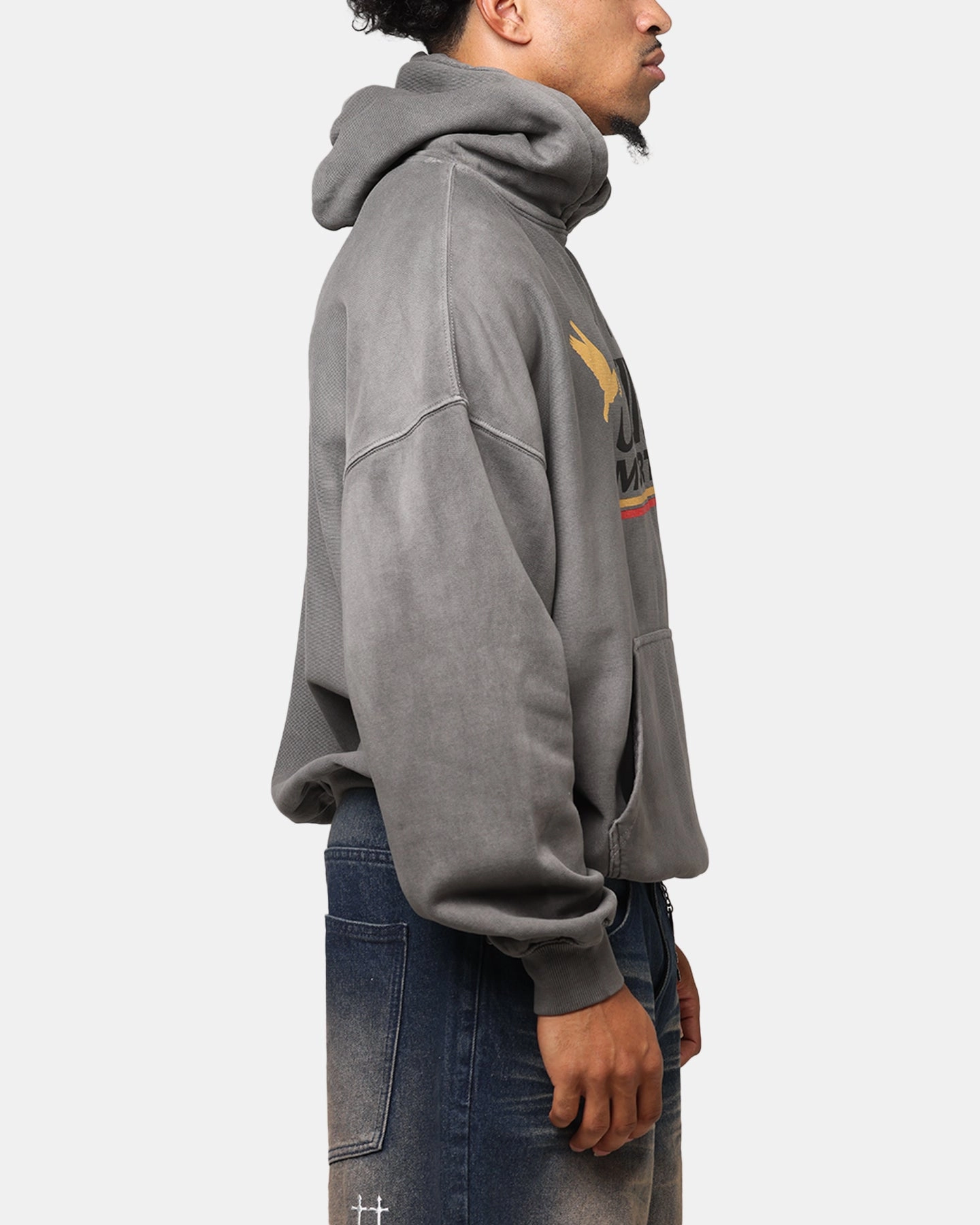 crew neck Saint Morta Adrenaline Boxy Hoodie Washed Charcoal