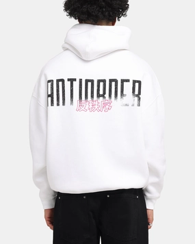 French Terry Construction The Anti Order Ryuken Boxy Hoodie White