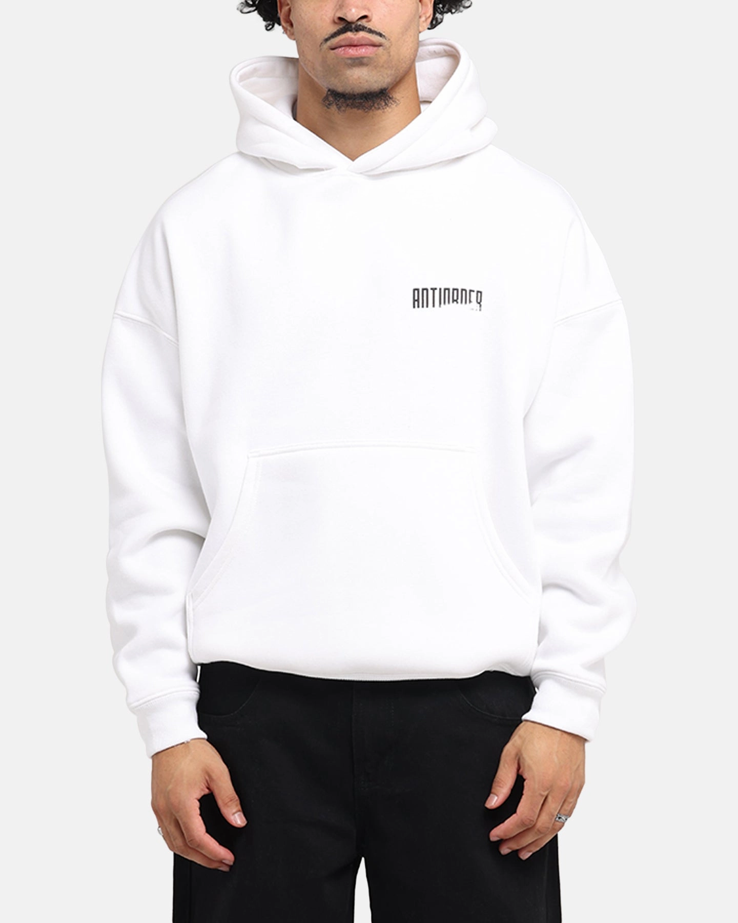 The Anti Order Ryuken Boxy Hoodie White Family gathering wear