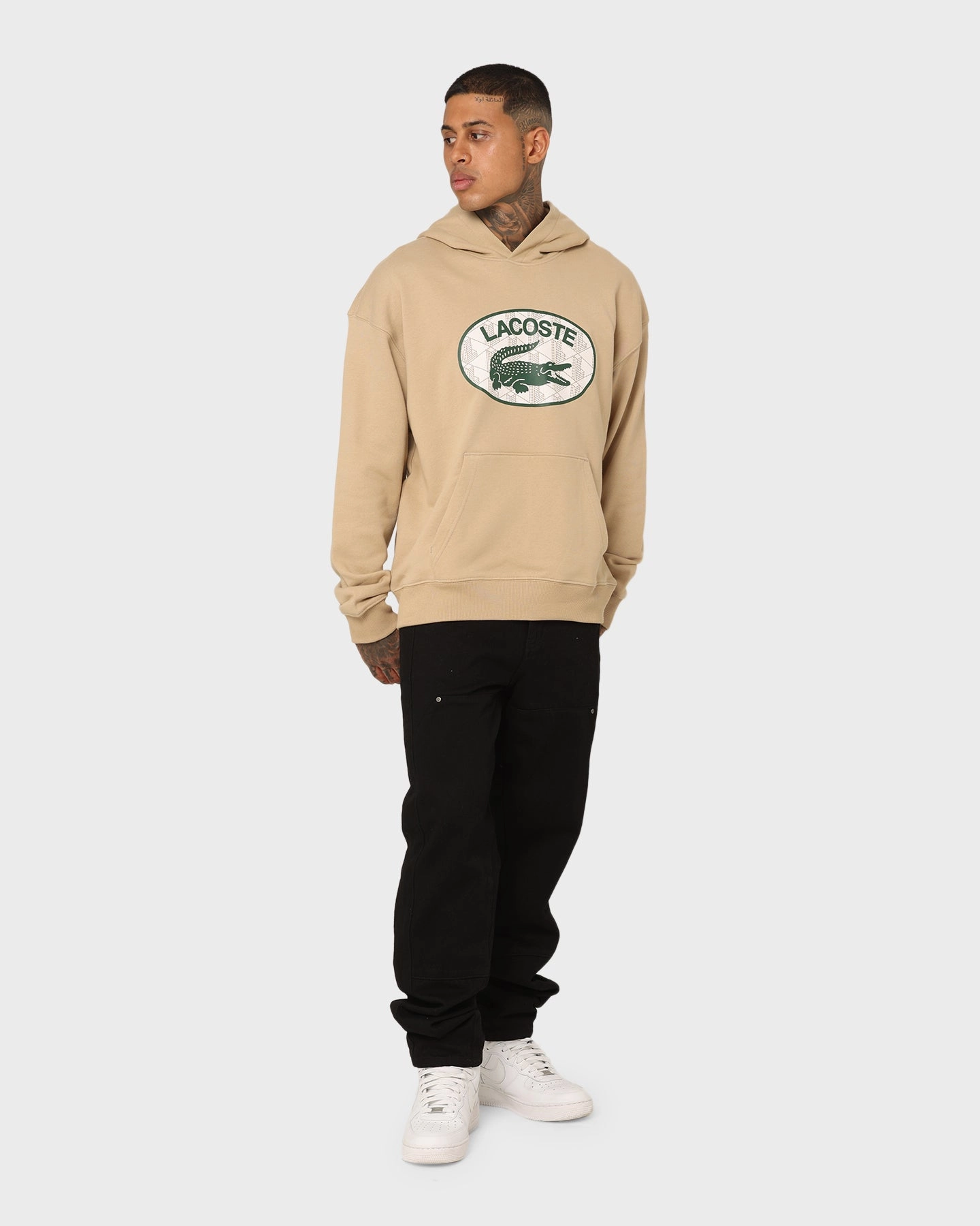 Lacoste Monogram Logo Hoodie Viennese NonBulky Midweight Build