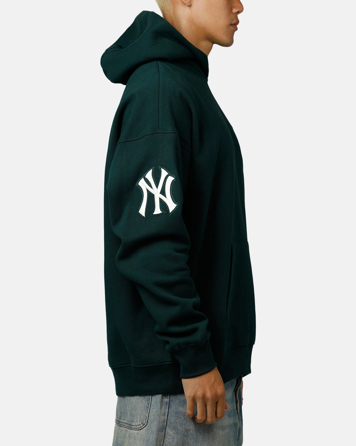 Pro Standard New York Yankees Tapestry 2.0 Hoodie Dark Green Nano Coated Fabric Non Bulky Silhouette