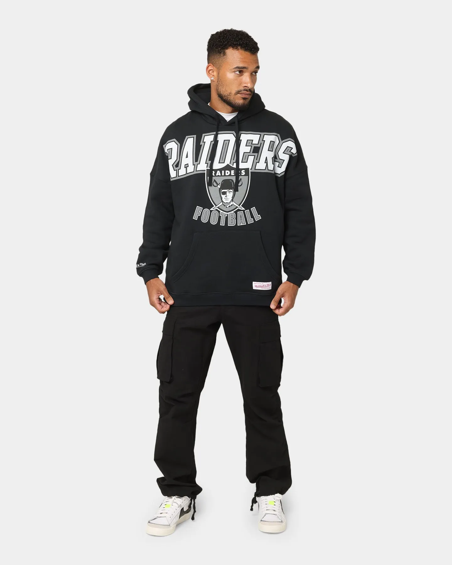 AdjustableCuffs Quick Dry Coating Mitchell & Ness Raiders Vintage XL Arch Hood Faded Black