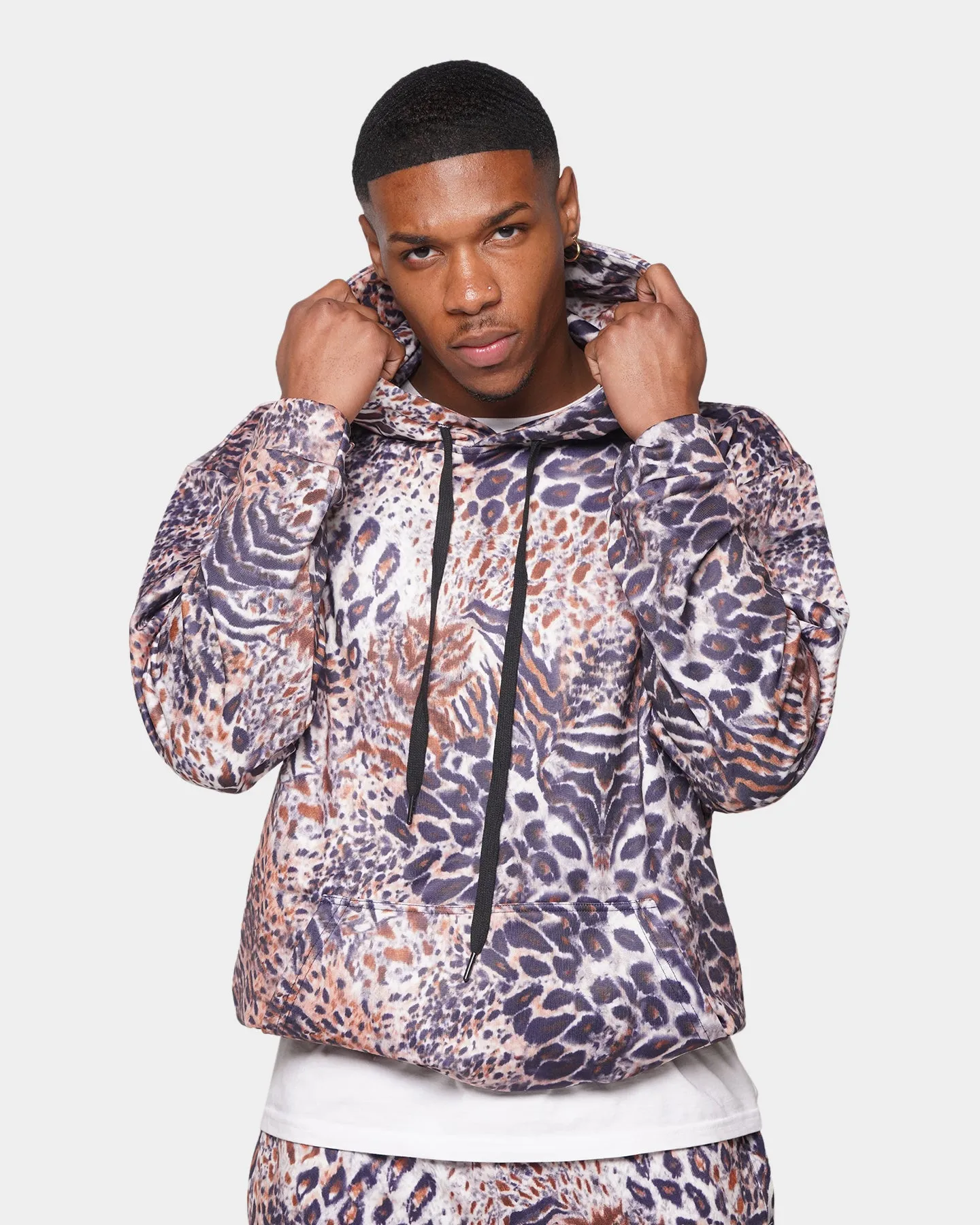 XXIII Thayer Cheetah Print Hoodie Cheetah DropShoulder