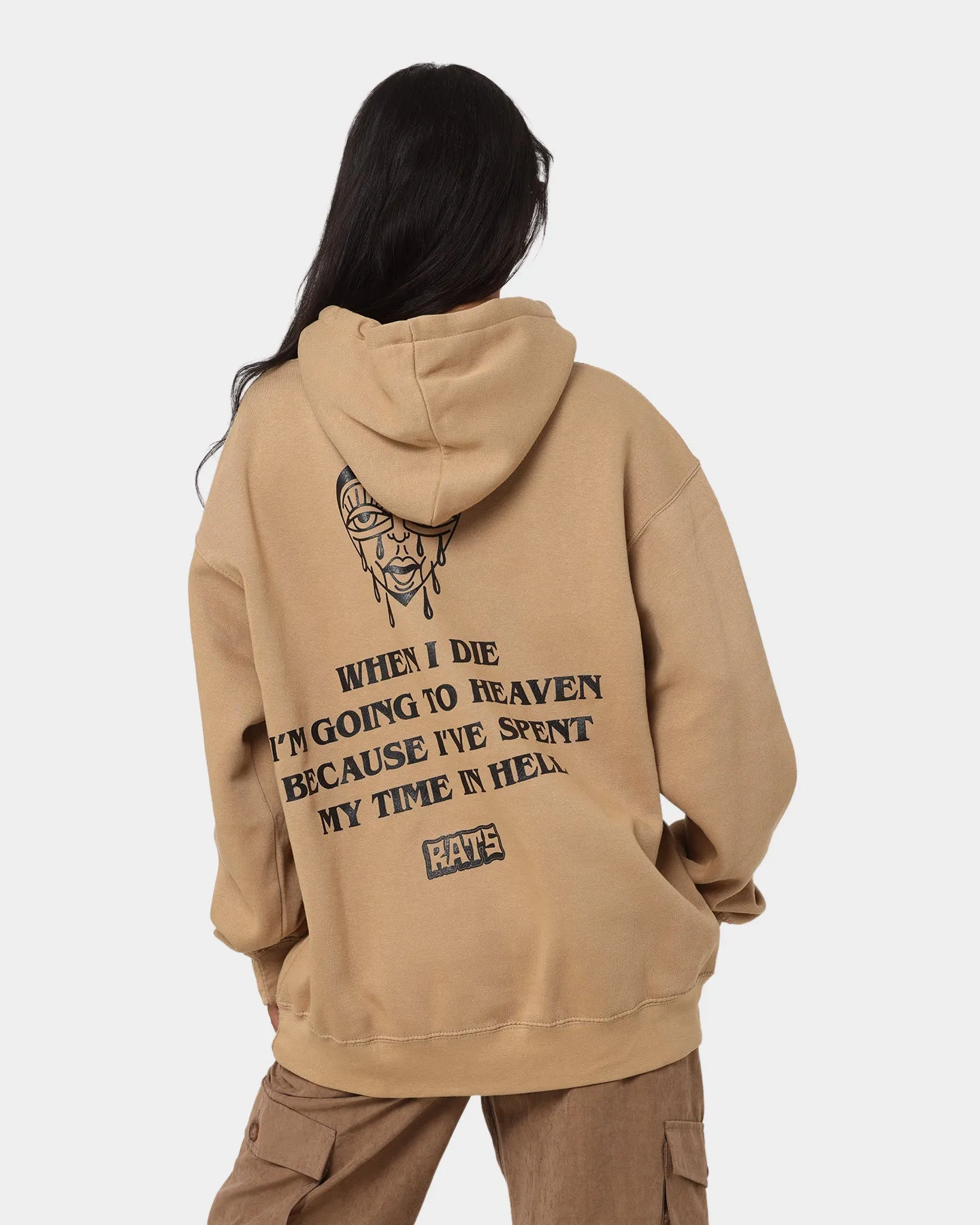 Rats Get Fat When I Die Hoodie Sand Reflective accents