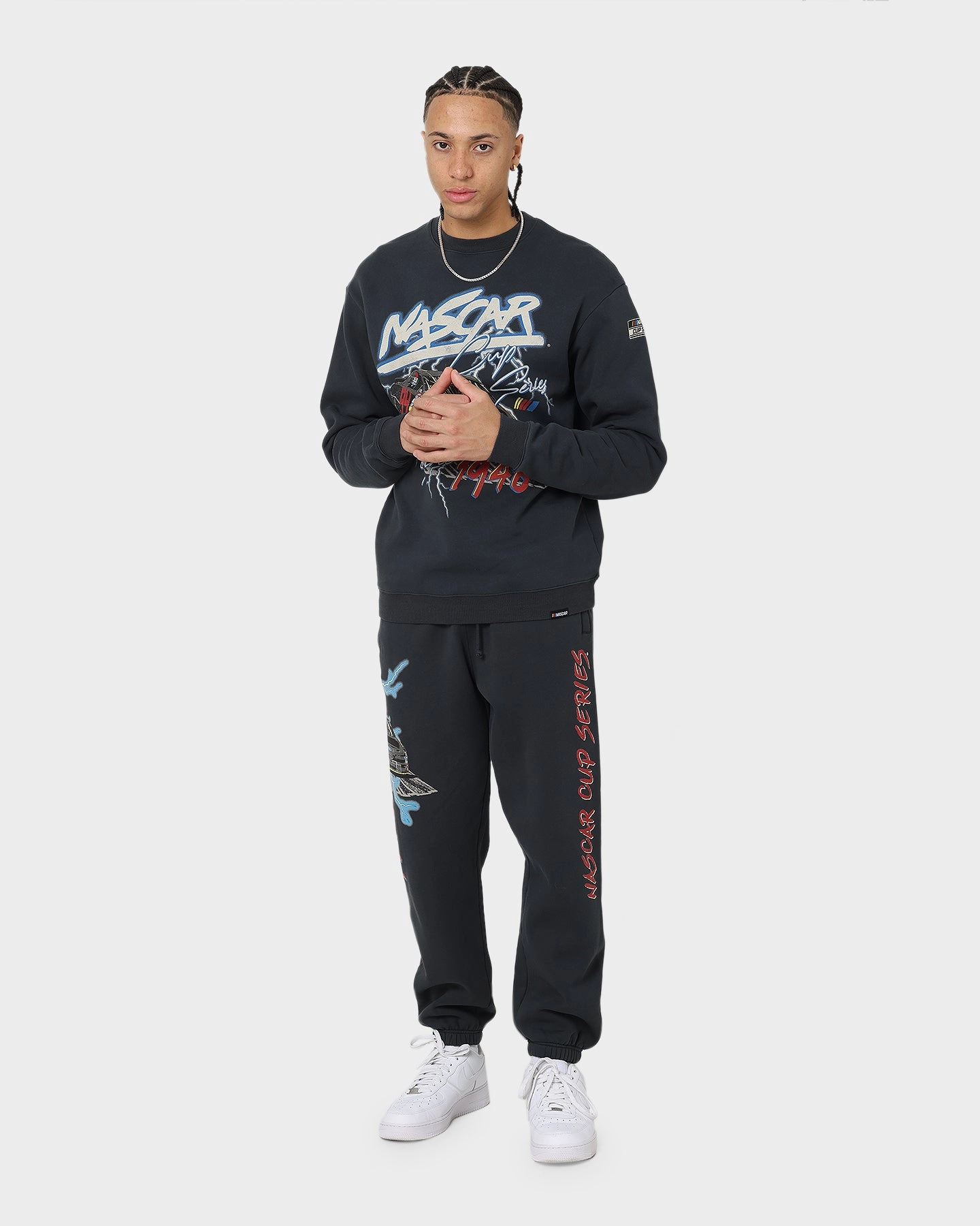 Fashion Forward Wear NASCAR Lightning Cup Series Crewneck Washed Black