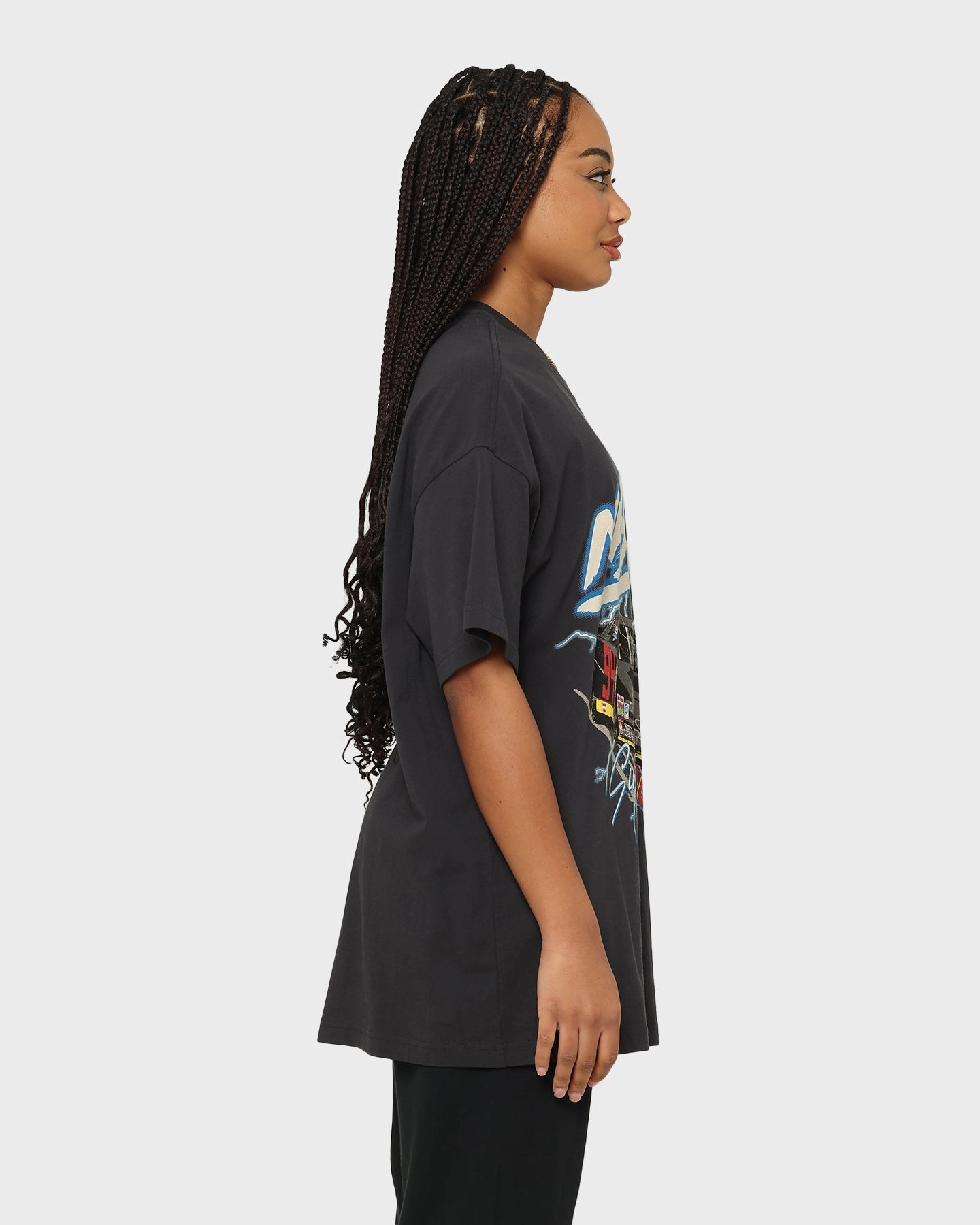 Sporty Look Wear Reinforced Collar NASCAR Lightning Cup Series T-Shirt Washed Black