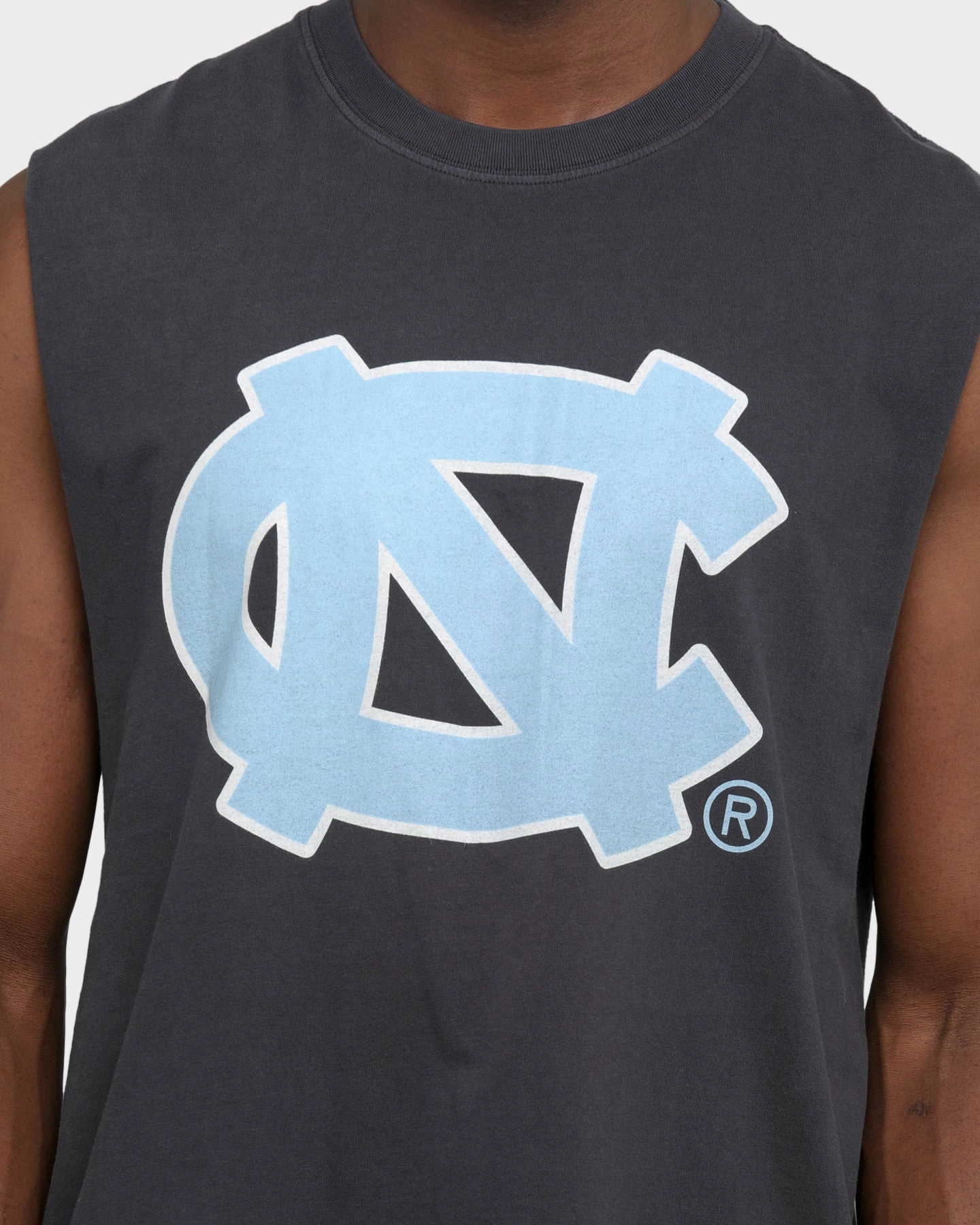 Comfy Apparel Cool Layer Wear NATIONAL COLLEGIATE ATHLETIC ASSC UNC Team Crest Faded Muscle Vintage Black