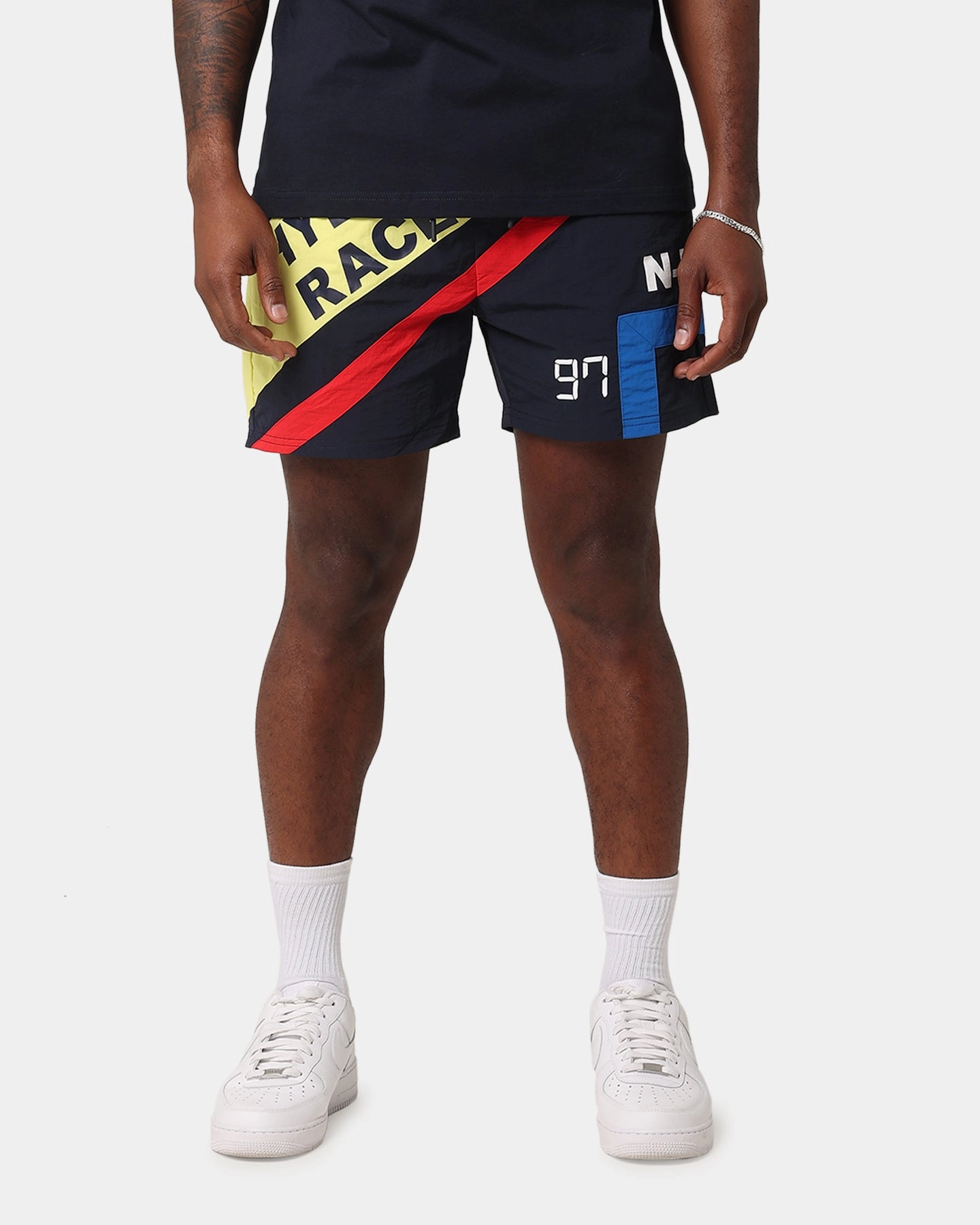 Nautica Arenac Swim Shorts Dark Navy Double Needle Stitching Luxury Brand