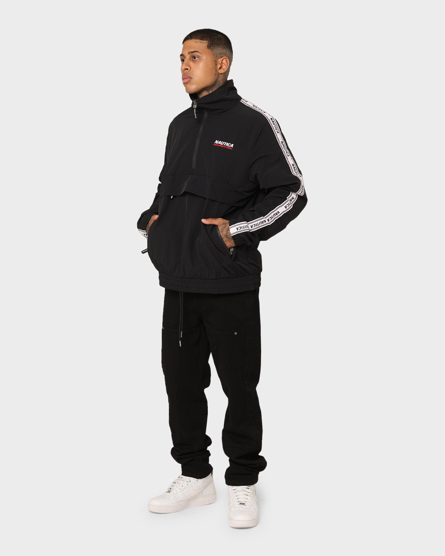 Dispute Swim Nautica Larkin Track Top Jacket Black