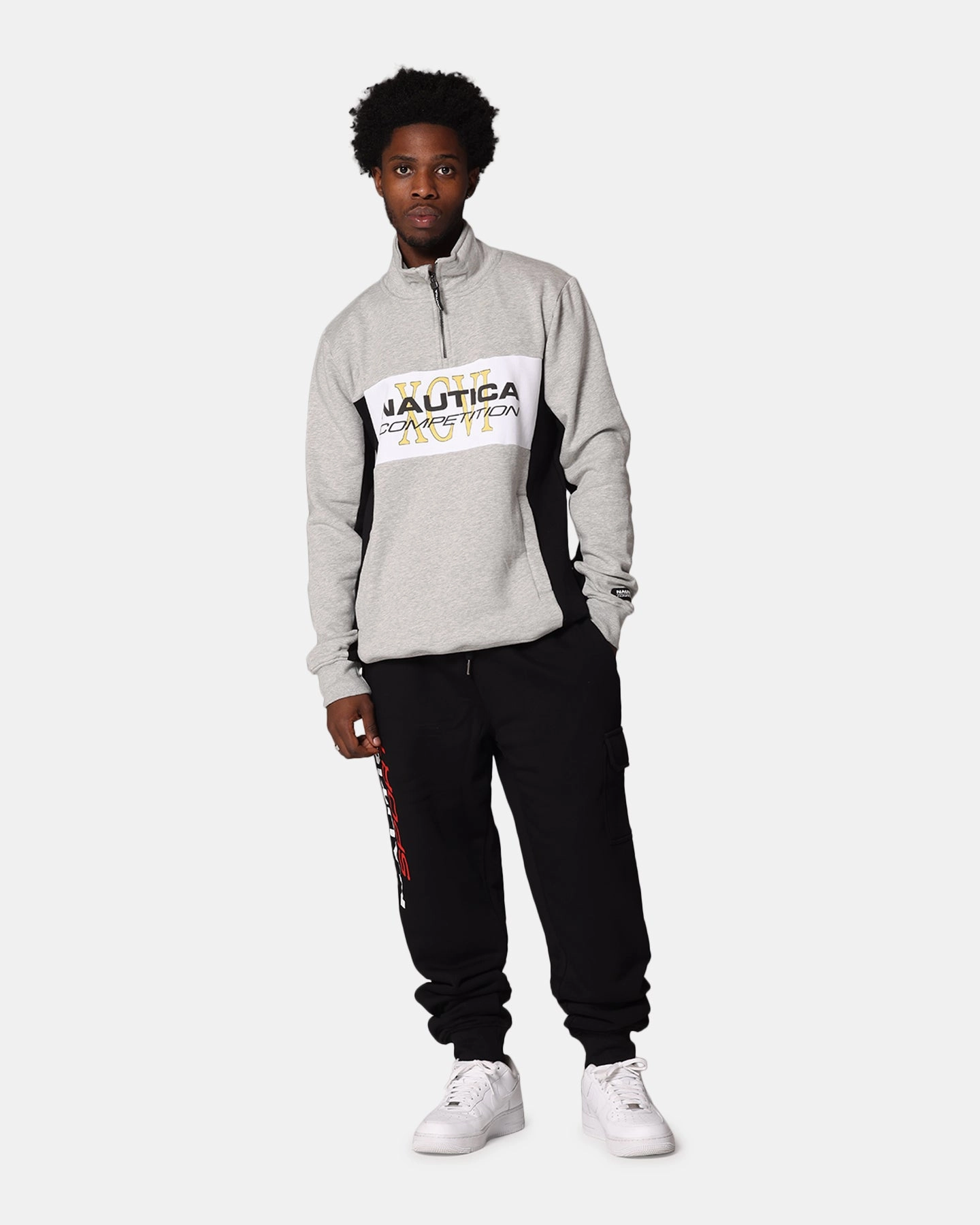 Nautica Mallard 1/4 Zip-Up Top Grey Marle Timeless Knitwear Everyday Knit