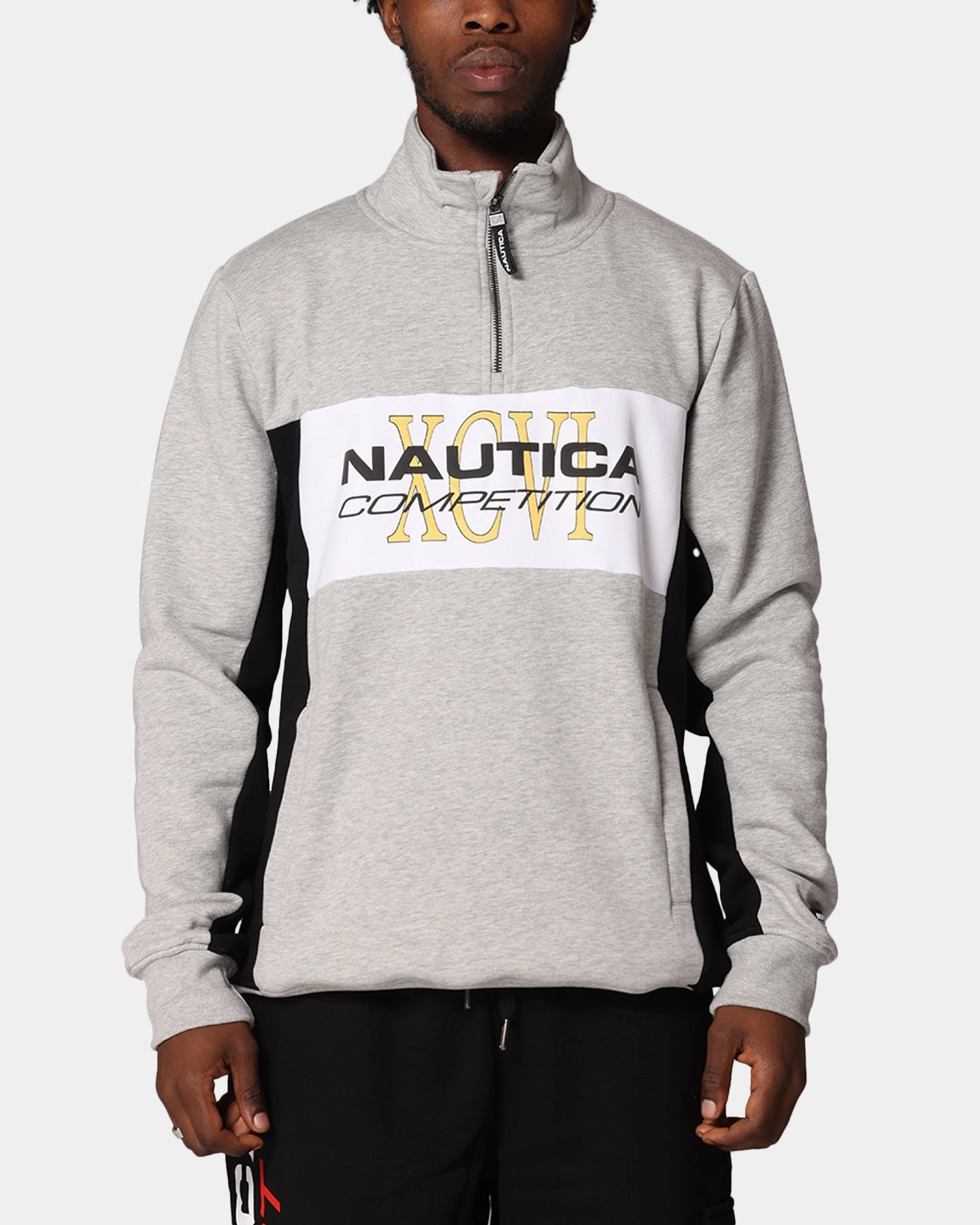 Fast Drying Nautica Mallard 1/4 Zip-Up Top Grey Marle
