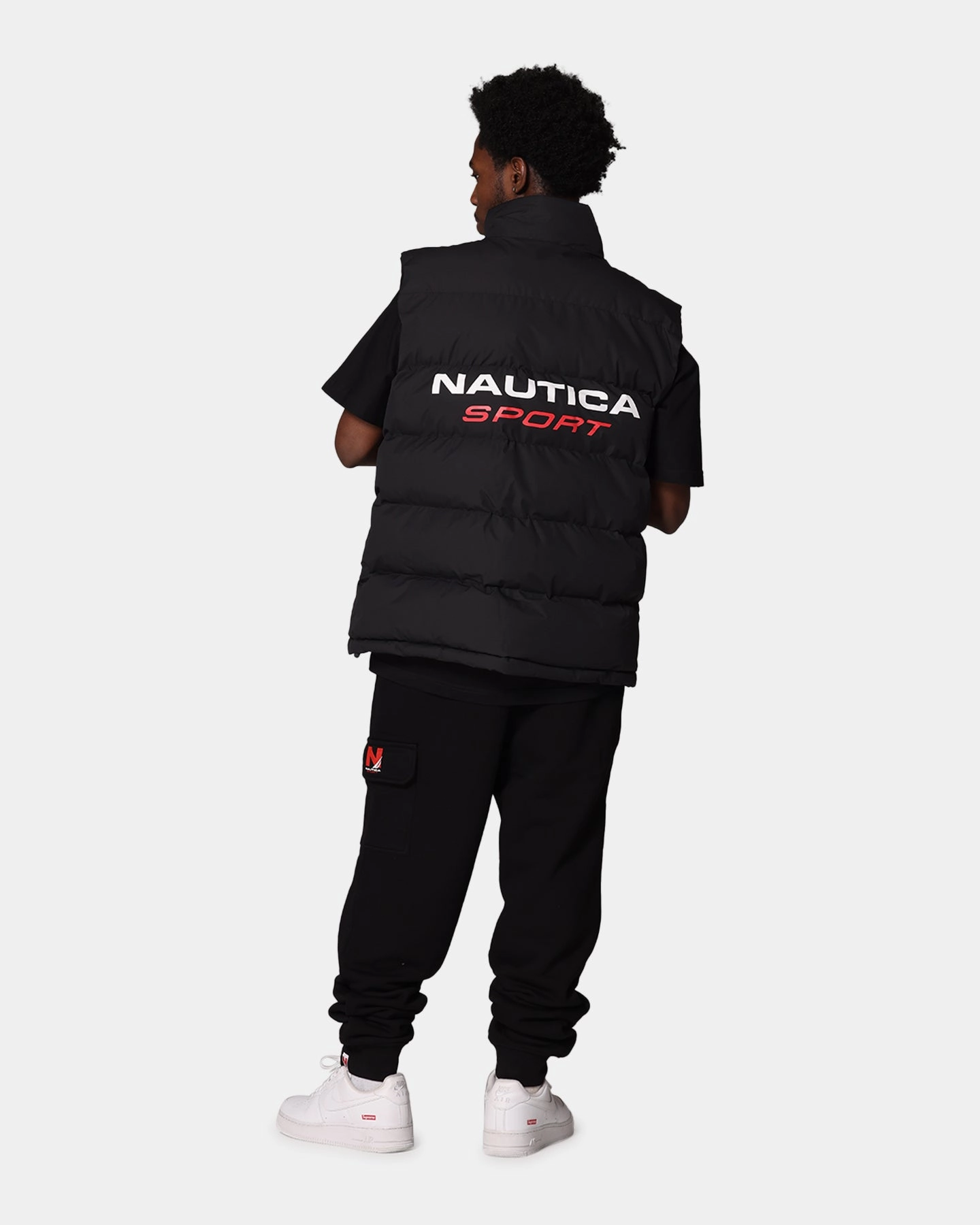 Nautica Sitka Padded Gilet Vest Black Black Preppy