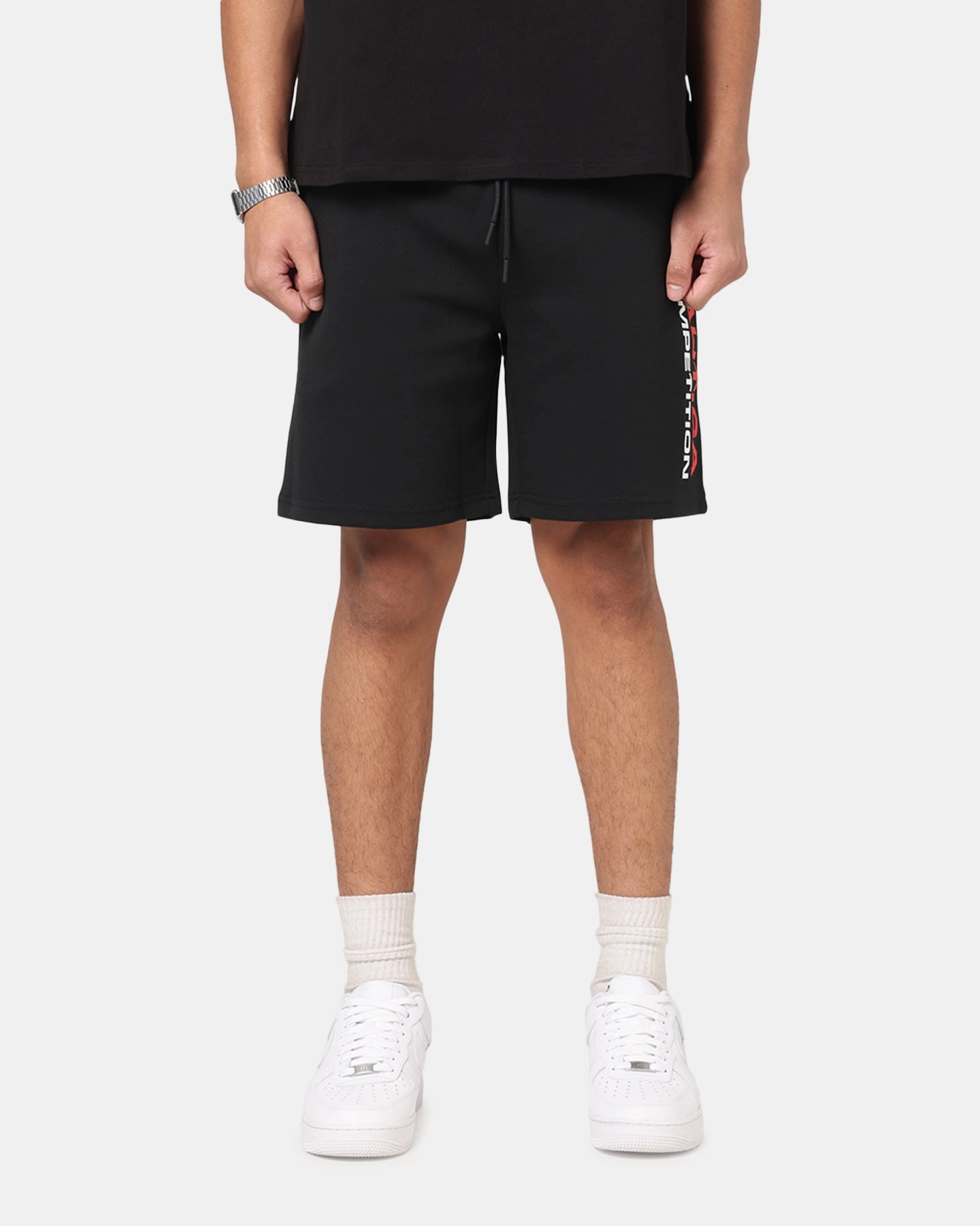 Nautica Waterford Fleece Shorts Black Athletic Silhouette