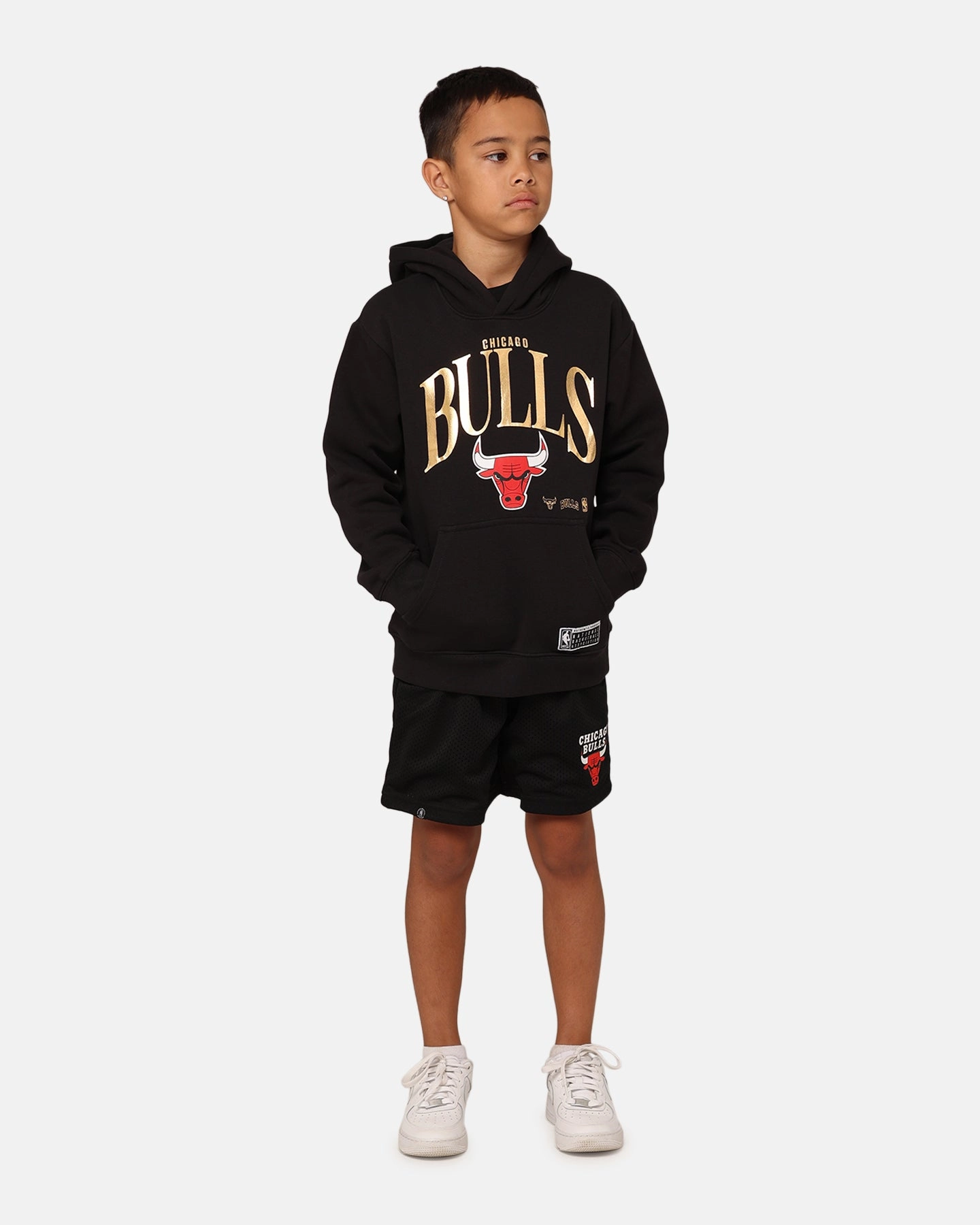 NBA Kids' Chicago Bulls Clifton Fleece Hoodie Black Broadcast