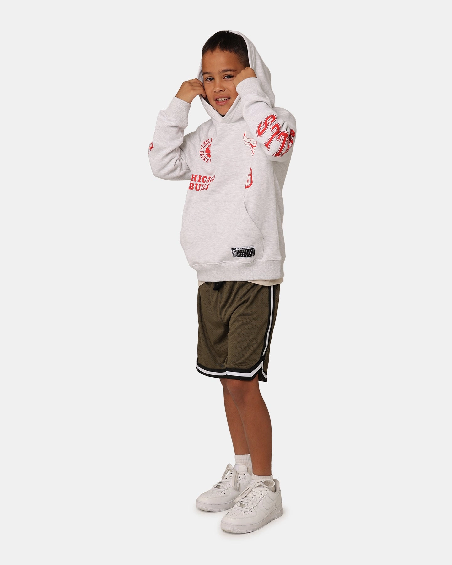 autumn clothing floral NBA Kids' Chicago Bulls Union Fleece Hoodie Silver Marle