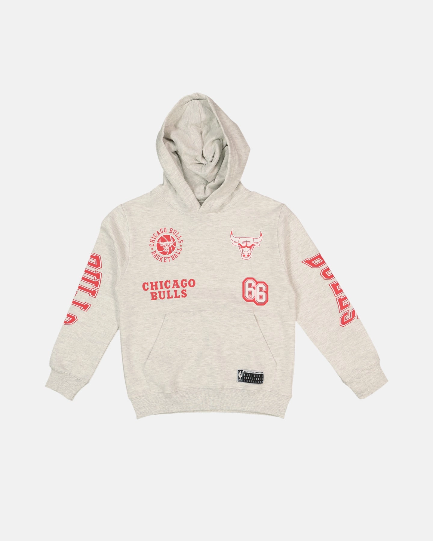 NBA Kids' Chicago Bulls Union Fleece Hoodie Silver Marle campfire