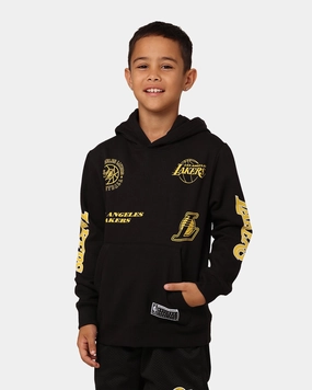 NBA Kids' Los Angeles Lakers Union Fleece Hoodie Black High Visibility Elements Non Restrictive Cut