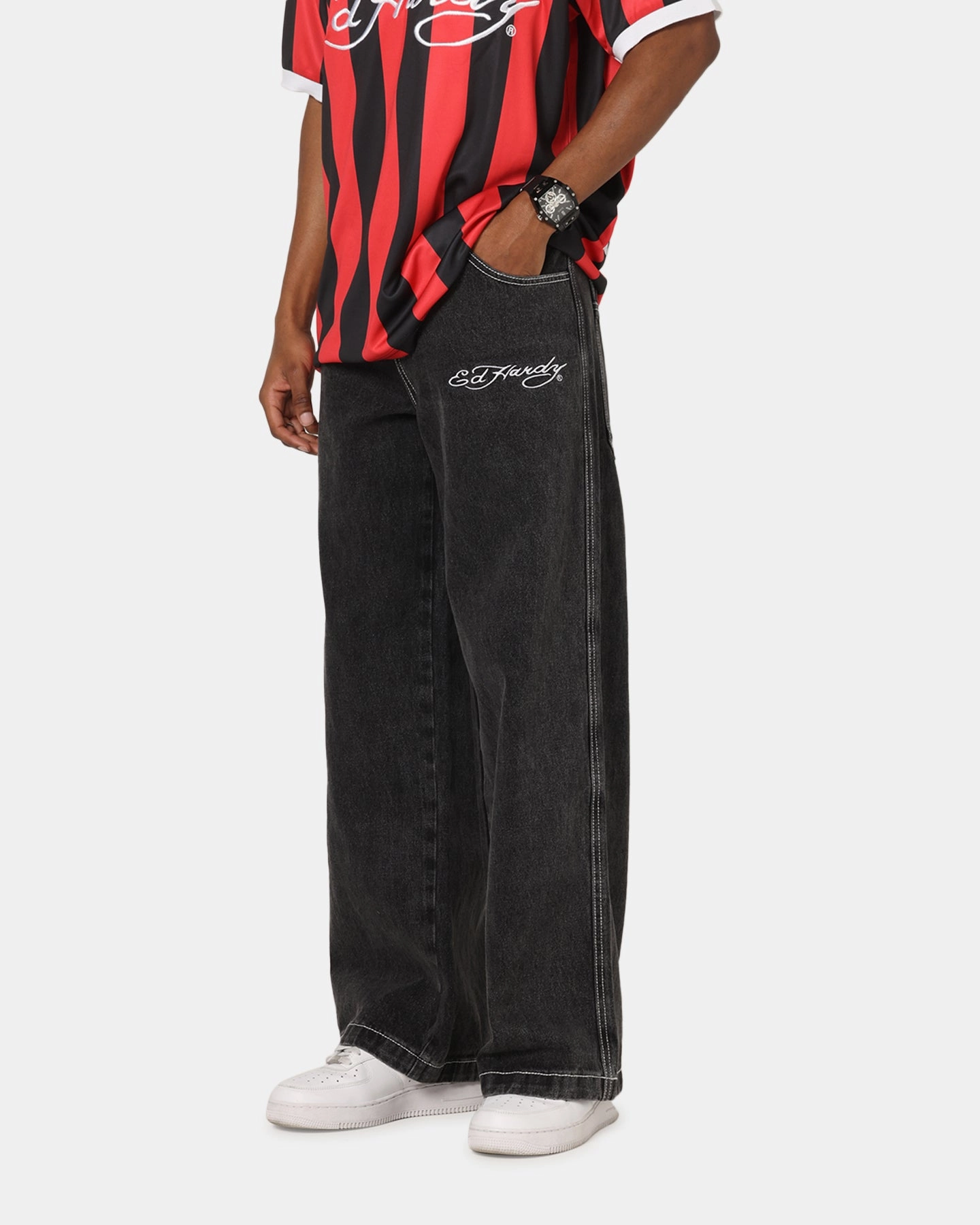 Minimalist Style Family Style Comfy Ed Hardy Lucky Jeans Black