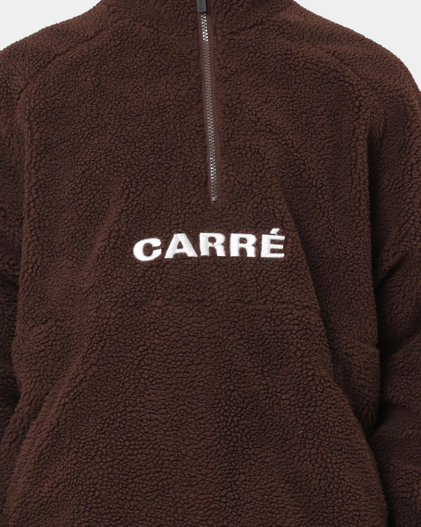 Quilted Inner Layer Carr?? Motion Fleece 3/4 zip Jacket Dark Brown