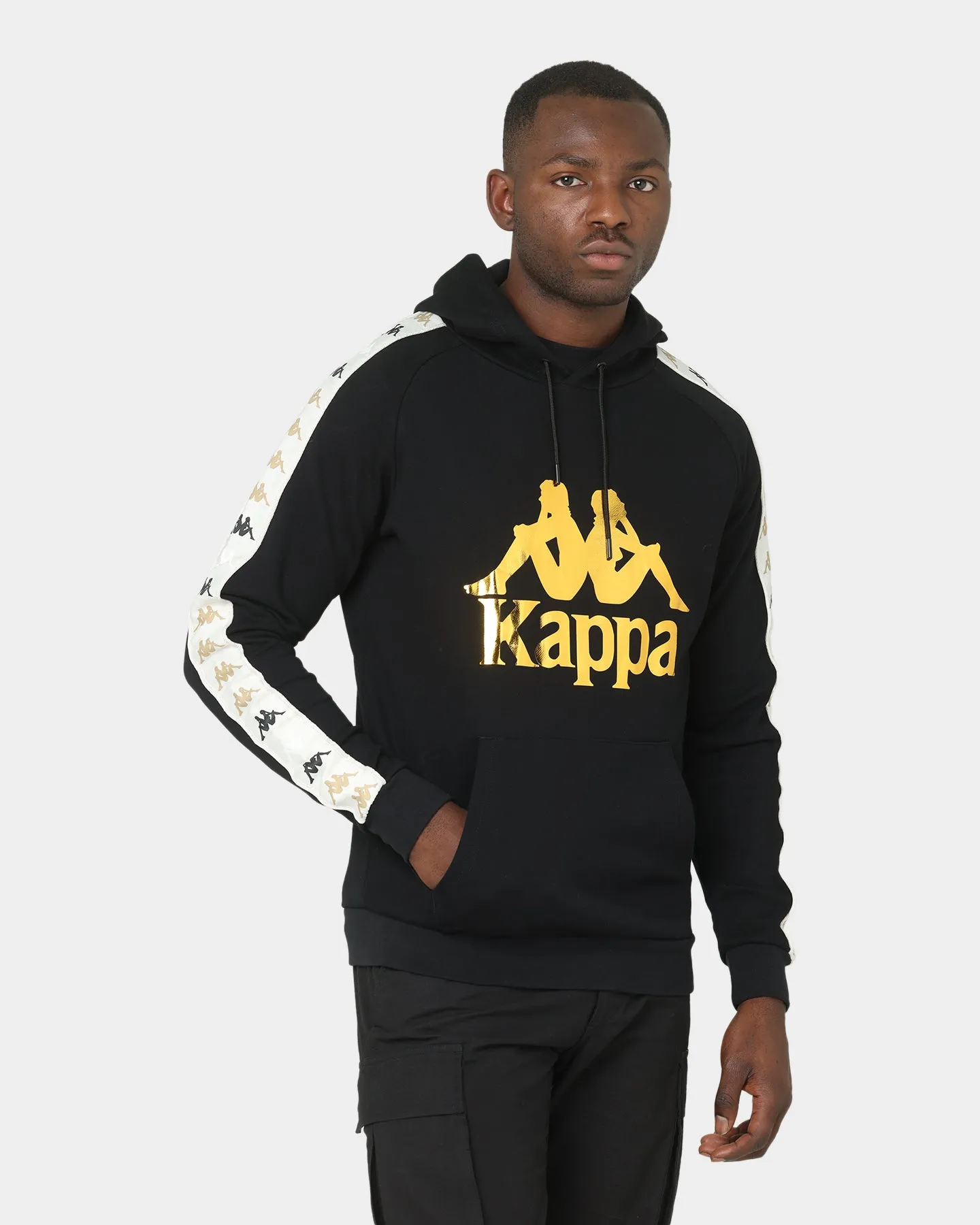 Non Irritating Lining Kappa 222 Banda Hurtadof Hoodie Black/Grey Vapo