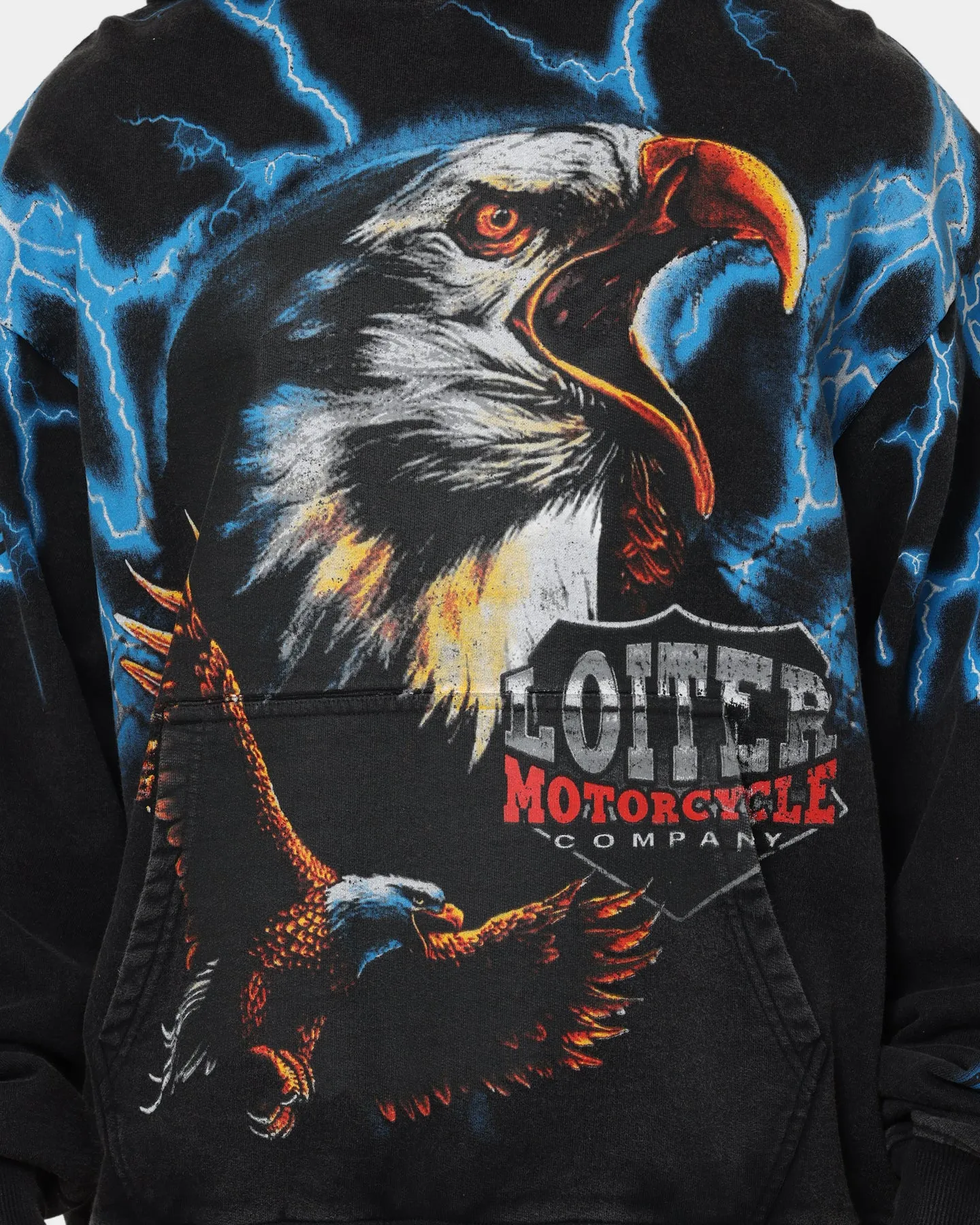 Loiter Lightning Eagle Vintage Hoodie Vintage Black Grant