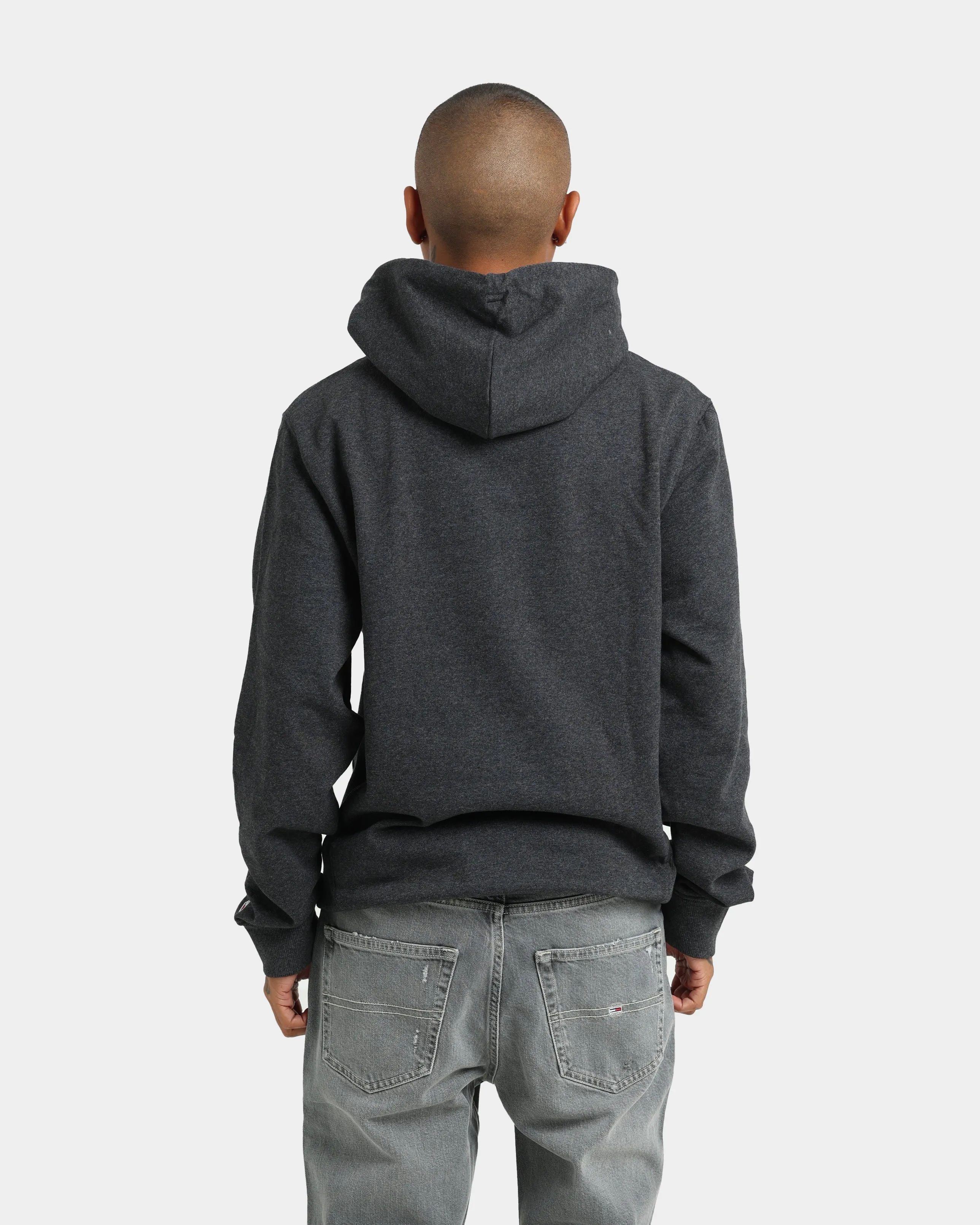 Tommy Jeans Straight Logo Hoodie Black Non Irritating Lining Functional Outerwear