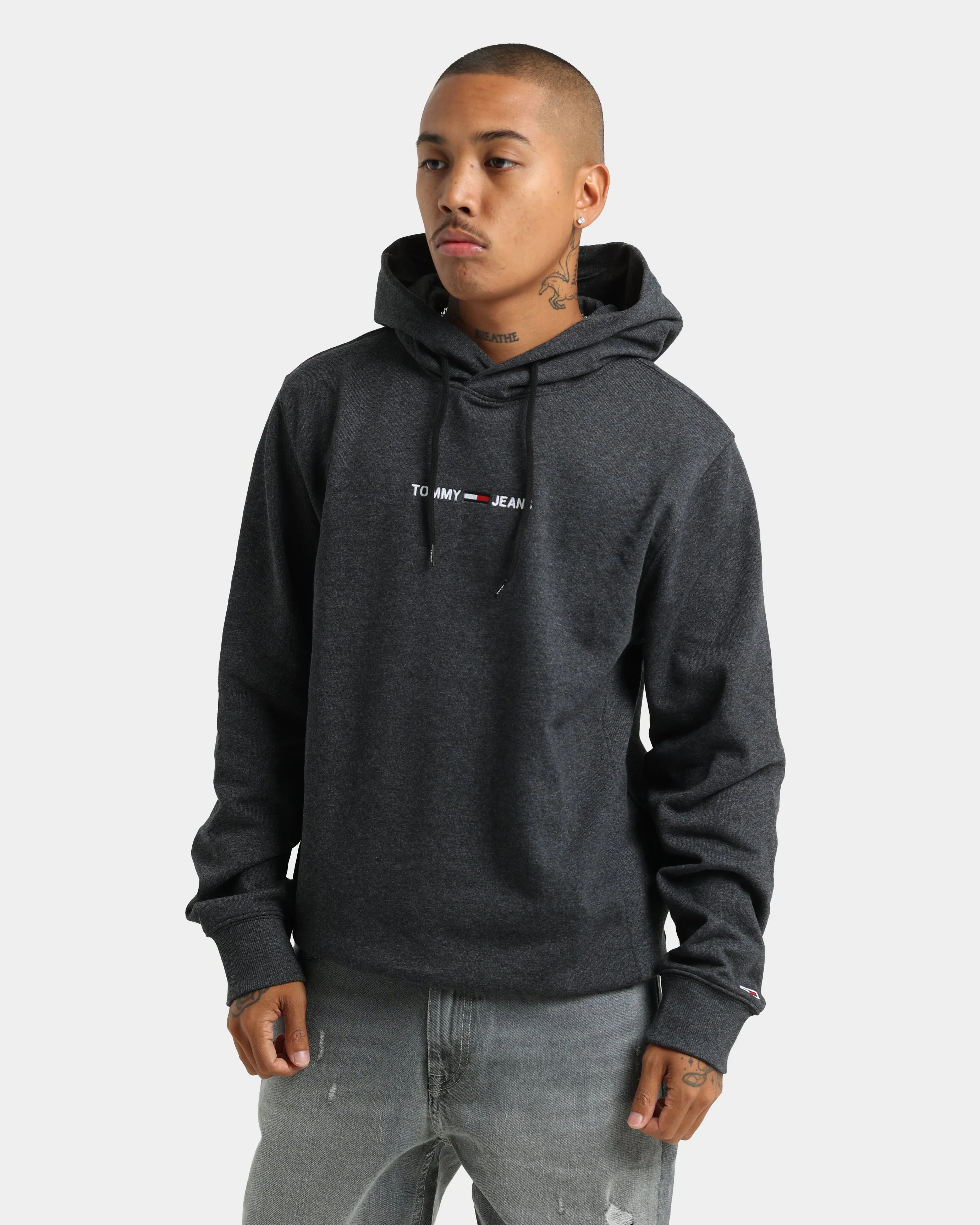 Functional Wear Patchwork Tommy Jeans Straight Logo Hoodie Black