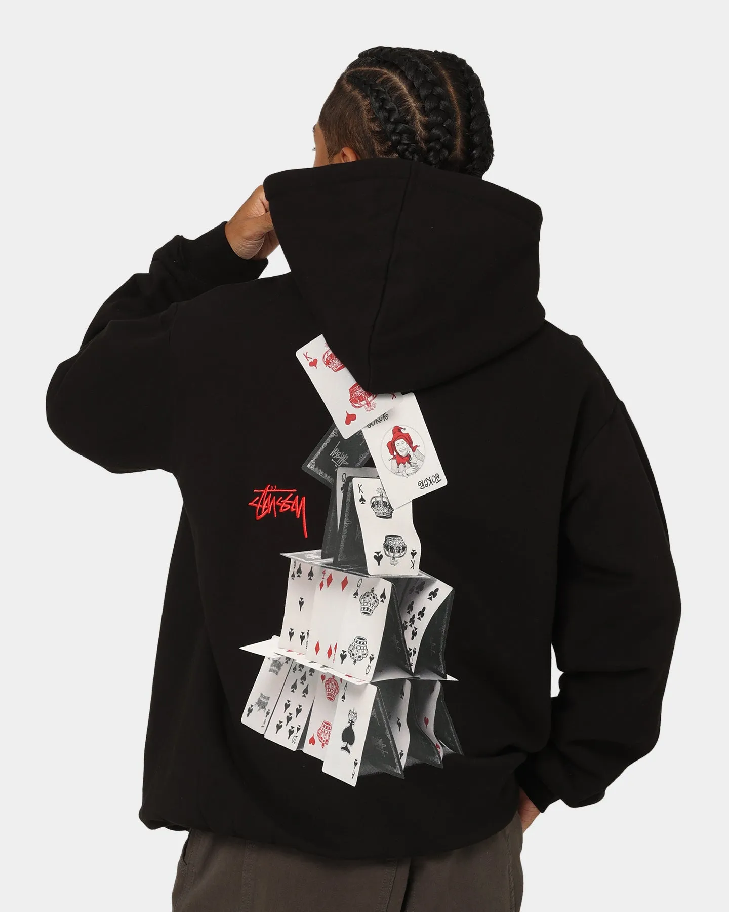 Sustain Stussy House Of Cards Hoodie Pigment Black