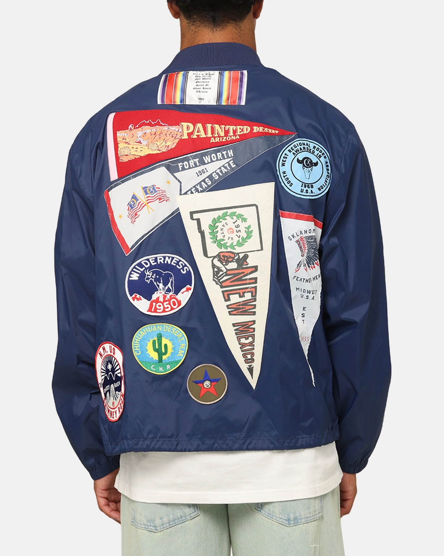 Secure Closures Benchmark Champion 60's Souvenir Jacket Athetlic Navy Cream