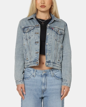 Ventilated Back Levi Strauss And Co Women's Original Trucker Jacket Blue