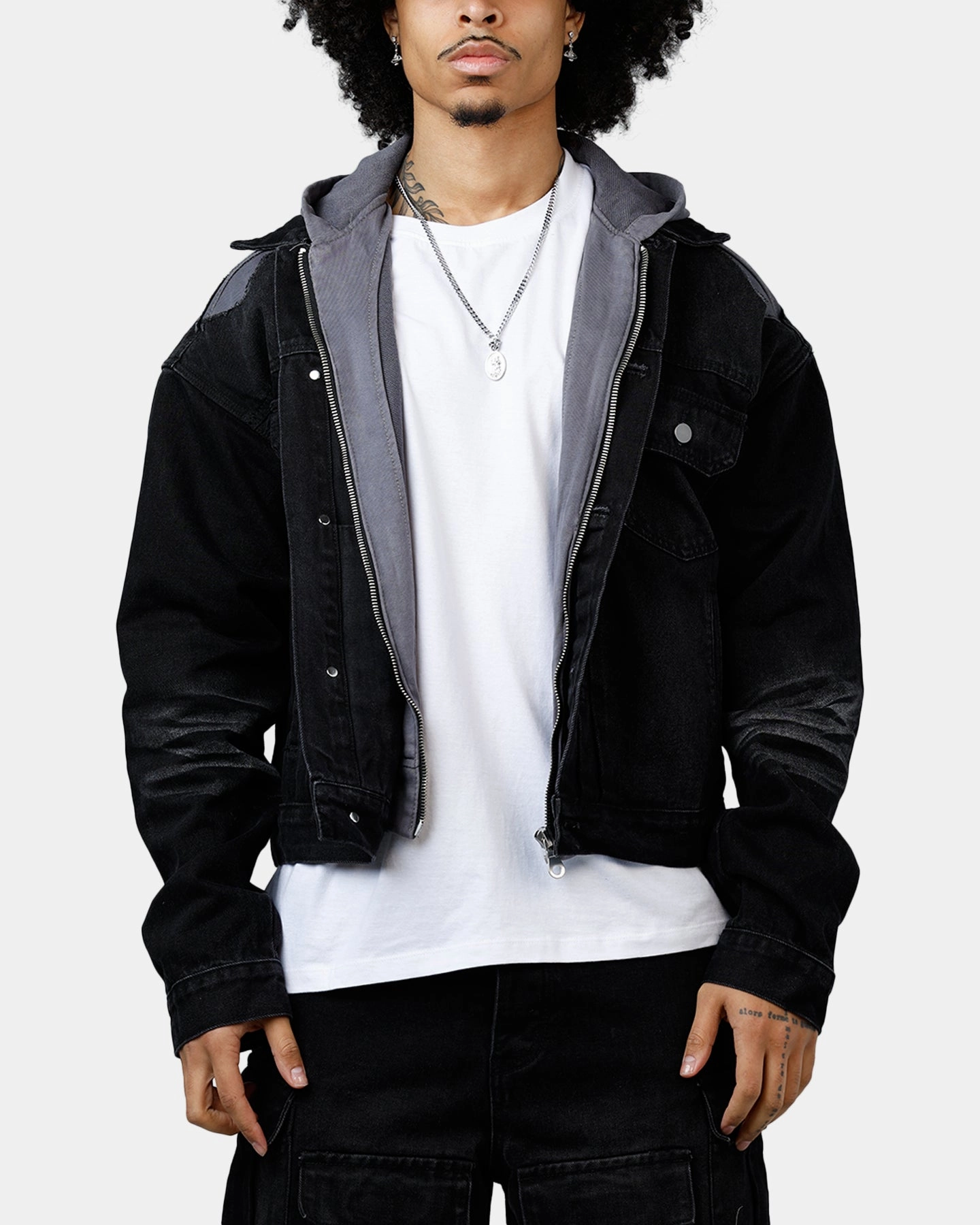 Situation MNML Denim Dissolved Trucker Jacket Black/Grey