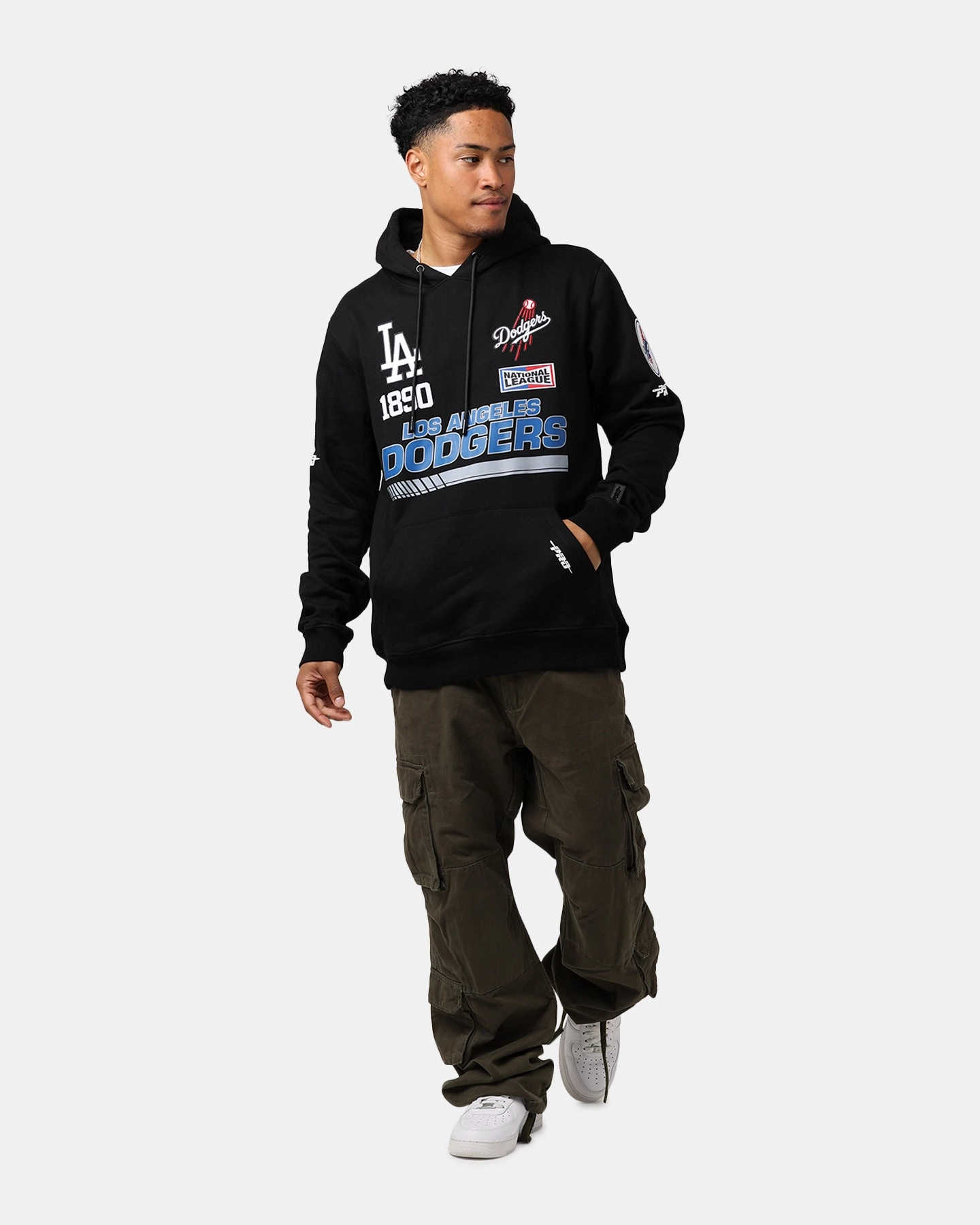 Flexible Shoulder Seams Outdoor Ease Pro Standard Los Angeles Dodgers Fast Lane Hoodie Black