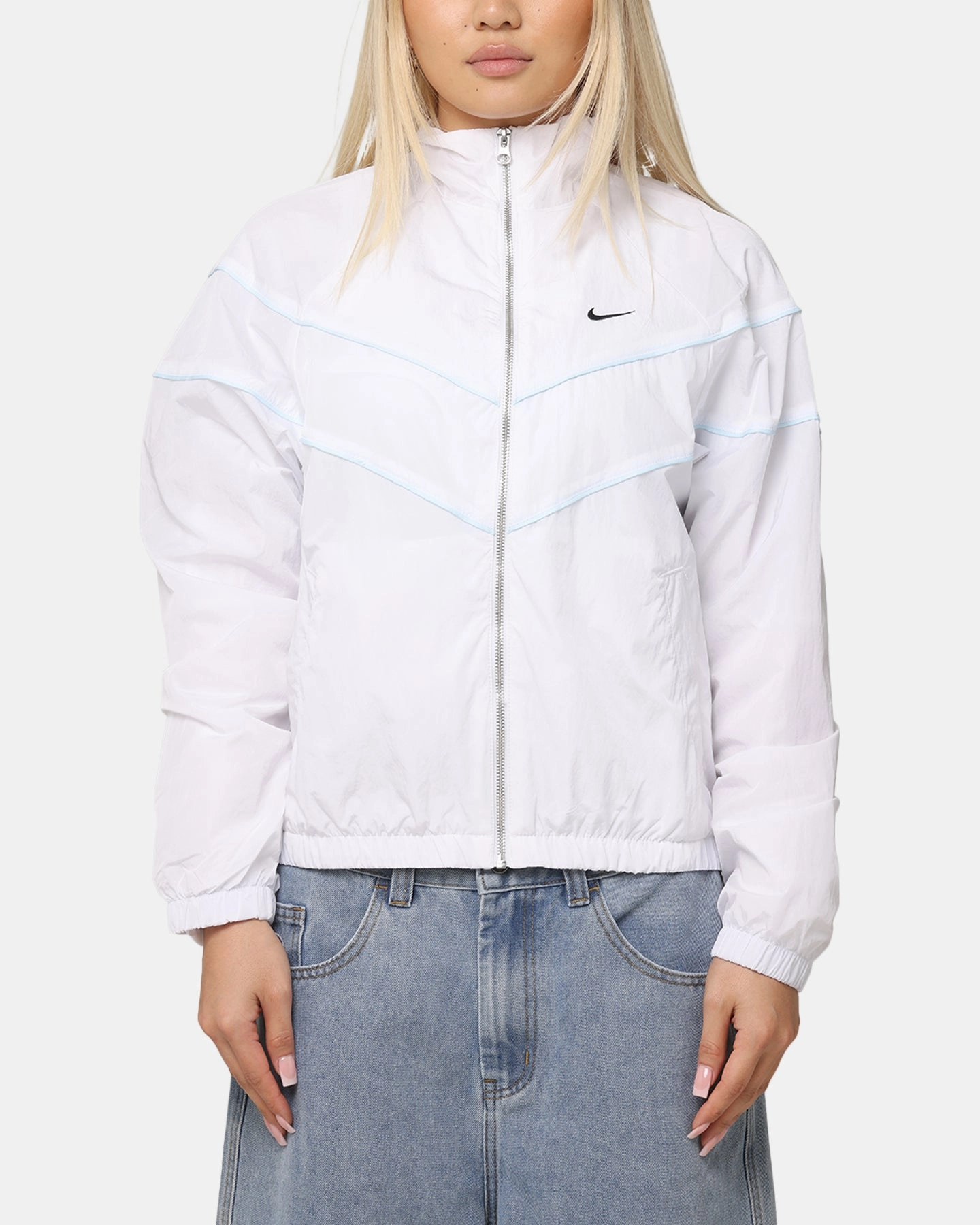 Wind Protection Nike Women's Sportswear Loose UV Woven Full-Zip Jacket White/Black