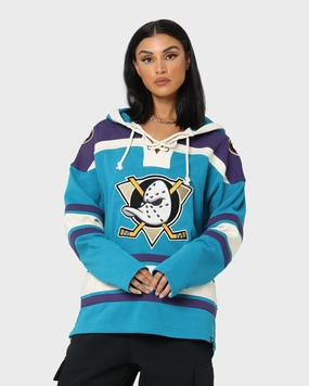 47 Brand Anaheim Ducks Lacer Hoodie Purple/Sharks Teal Recycled Polyester