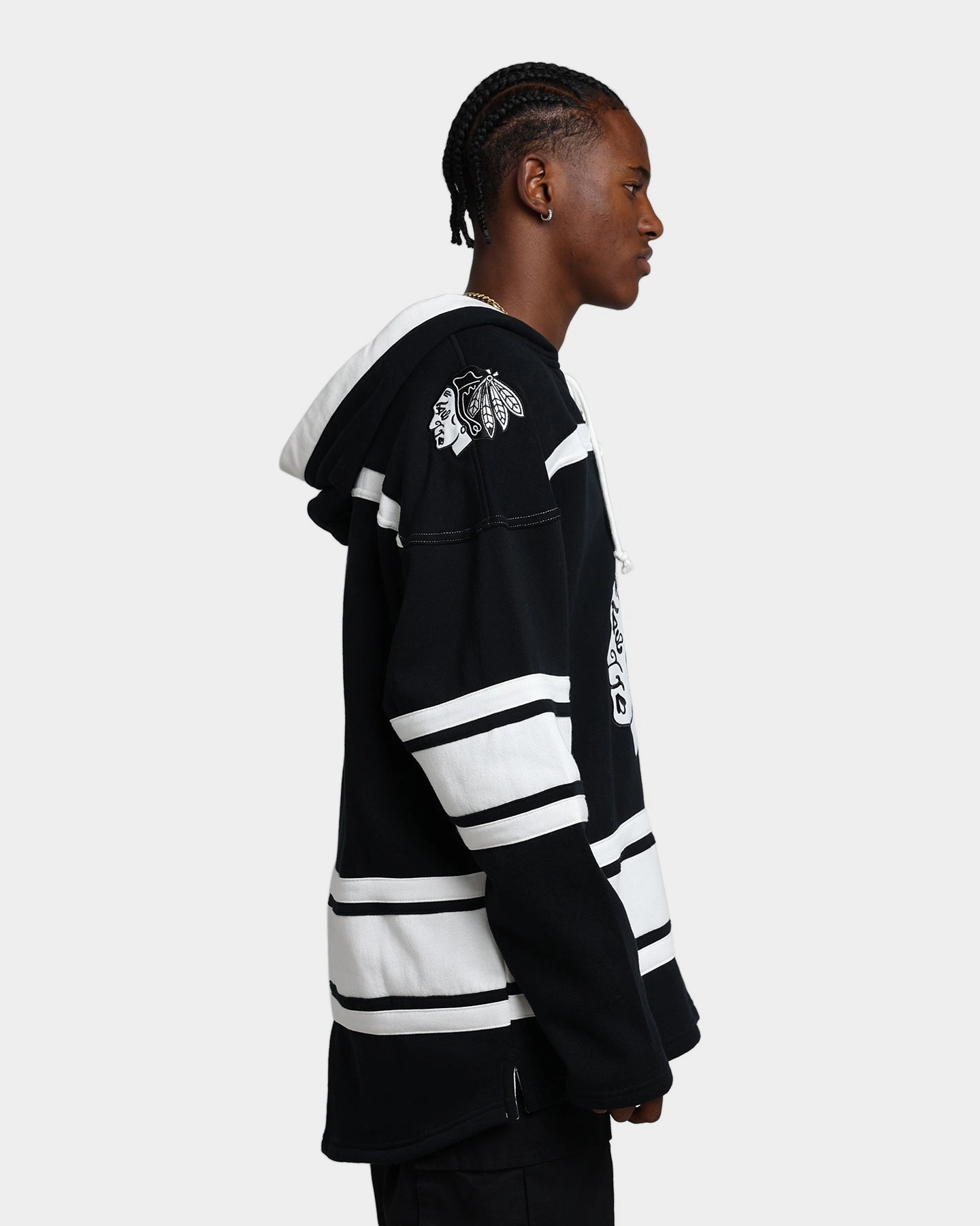 DropShoulder 47 Brand Chicago Blackhawks Superior Lacer Hoodie Jet Black