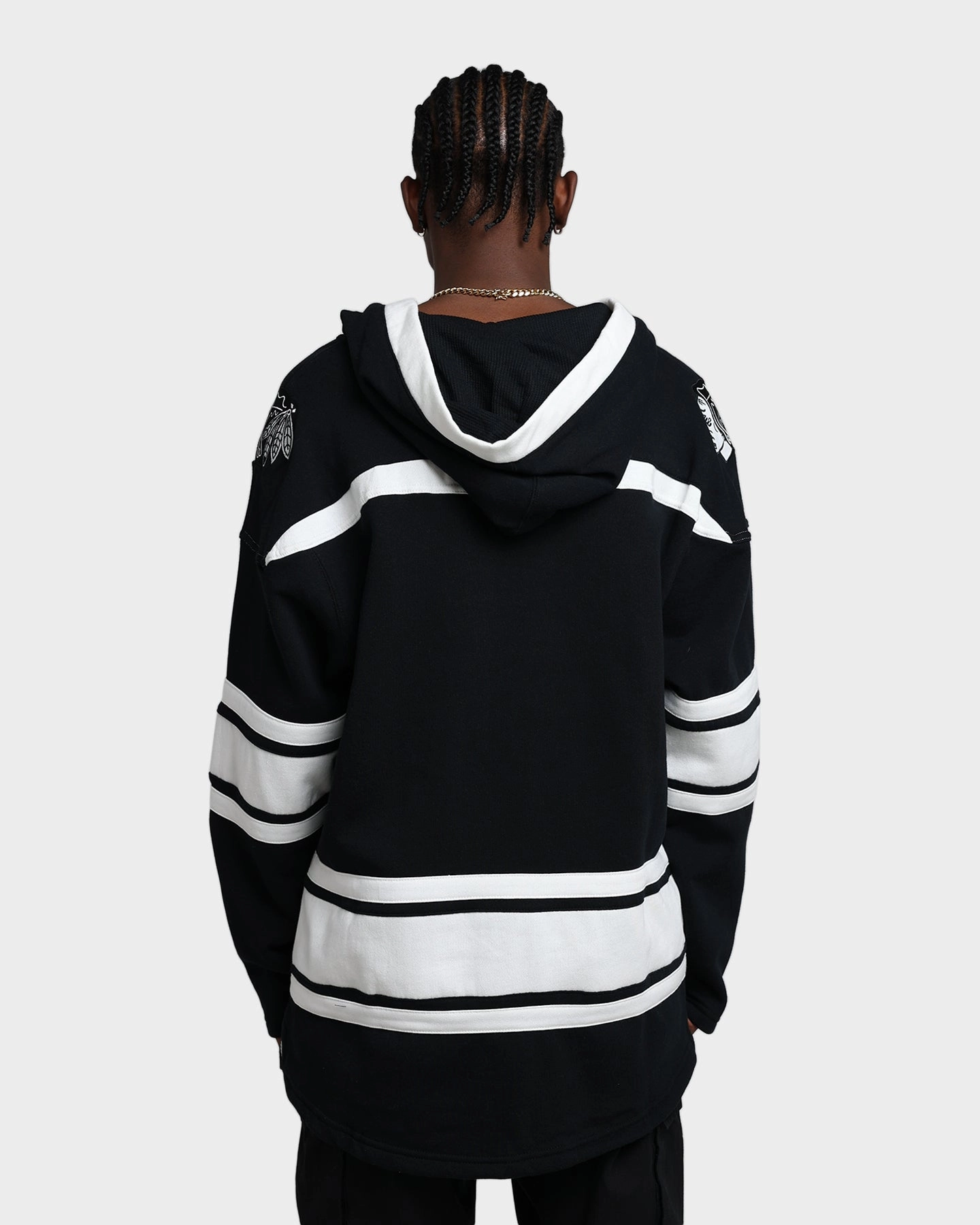 Collapsible Hood Structure 47 Brand Chicago Blackhawks Superior Lacer Hoodie Jet Black