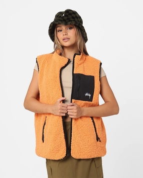 Simple Fit Stussy Reversible Stock Sherpa Jacket Orange