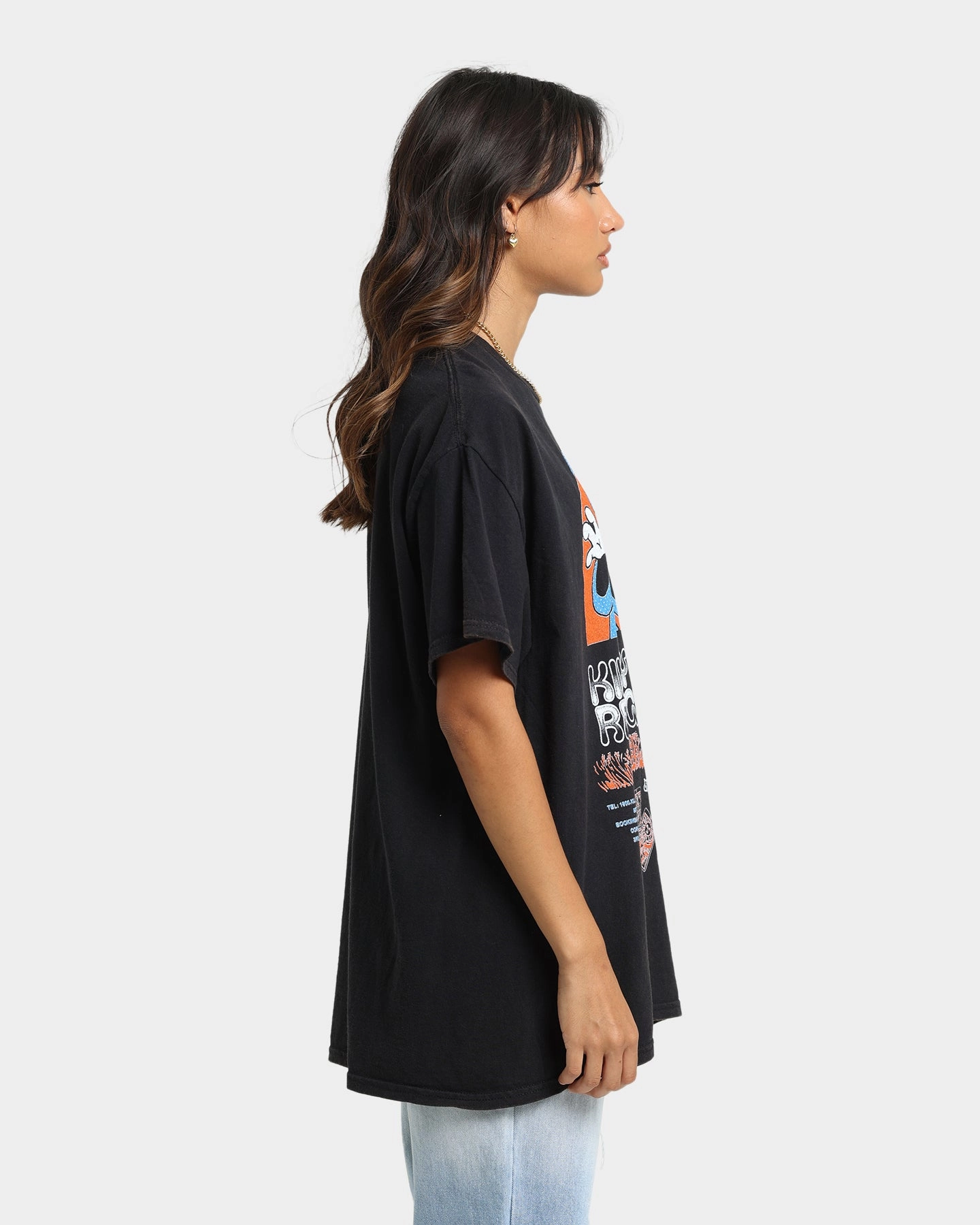 Goat Crew Killroy's Readings Vintage T-Shirt Black Wash Versatile Top