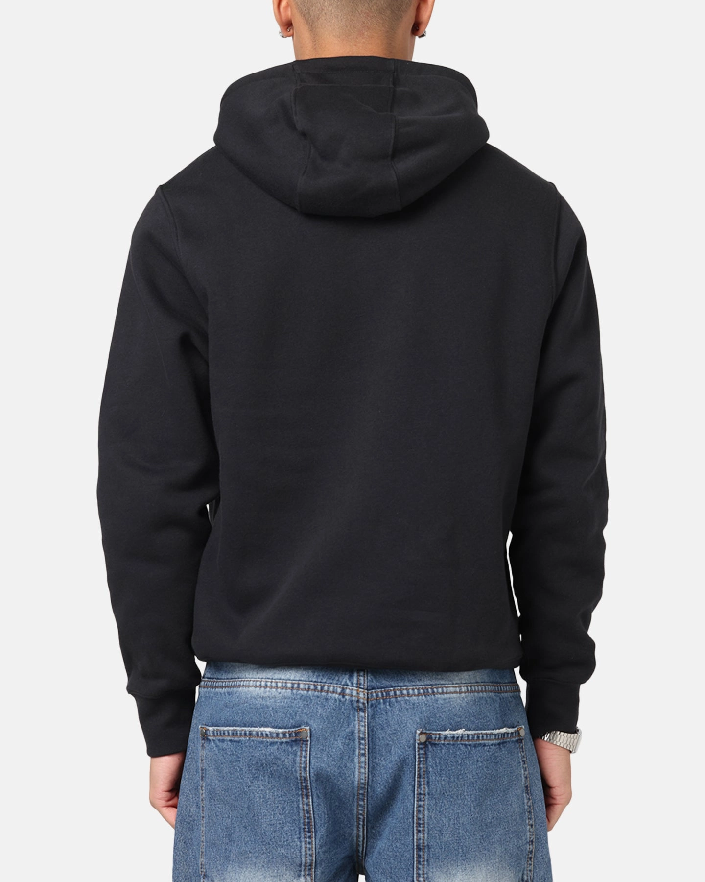 Running wear Sustainable Manufacturing Nike Club Pullover Fleece Hoodie Black/Black/White