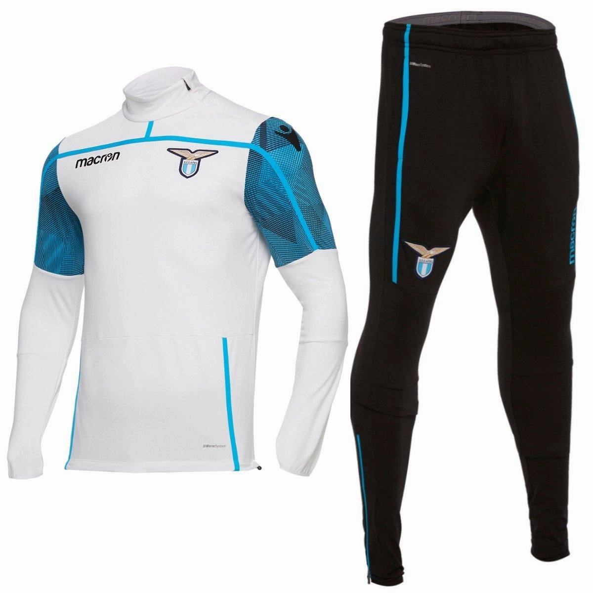 SS Lazio training technical soccer tracksuit 2018/19 - Macron MoistureManagement Fabric Tagless Labeling System