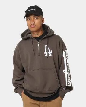 Heritage New Era Los Angeles Dodgers Quarter Zip Hoodie Moss