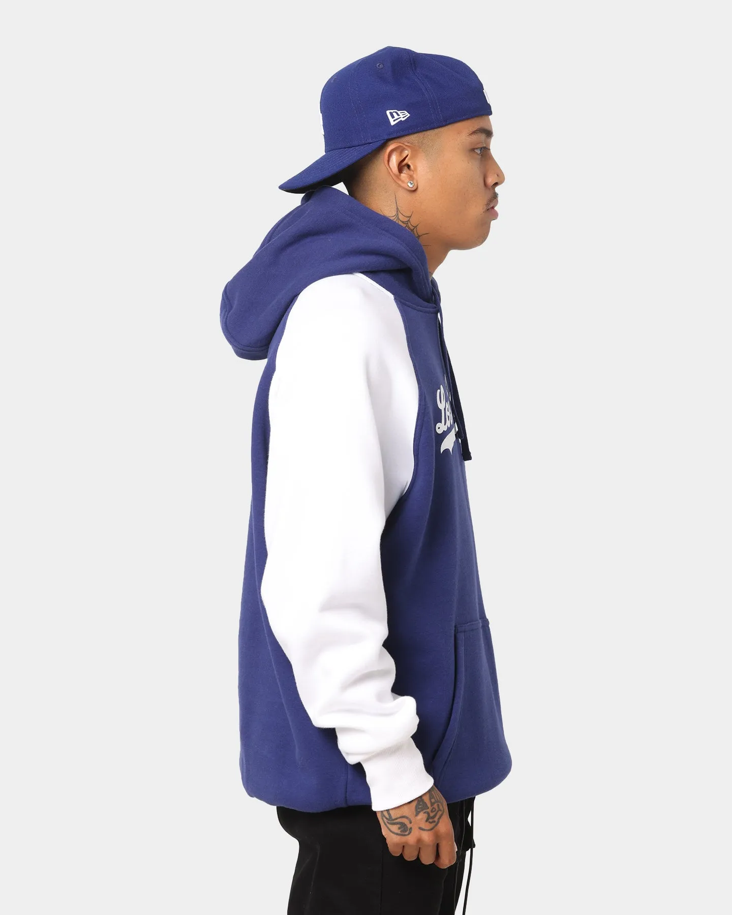 All Purpose Outerwear New Era Los Angeles Dodgers Raglan Hoodie Royal