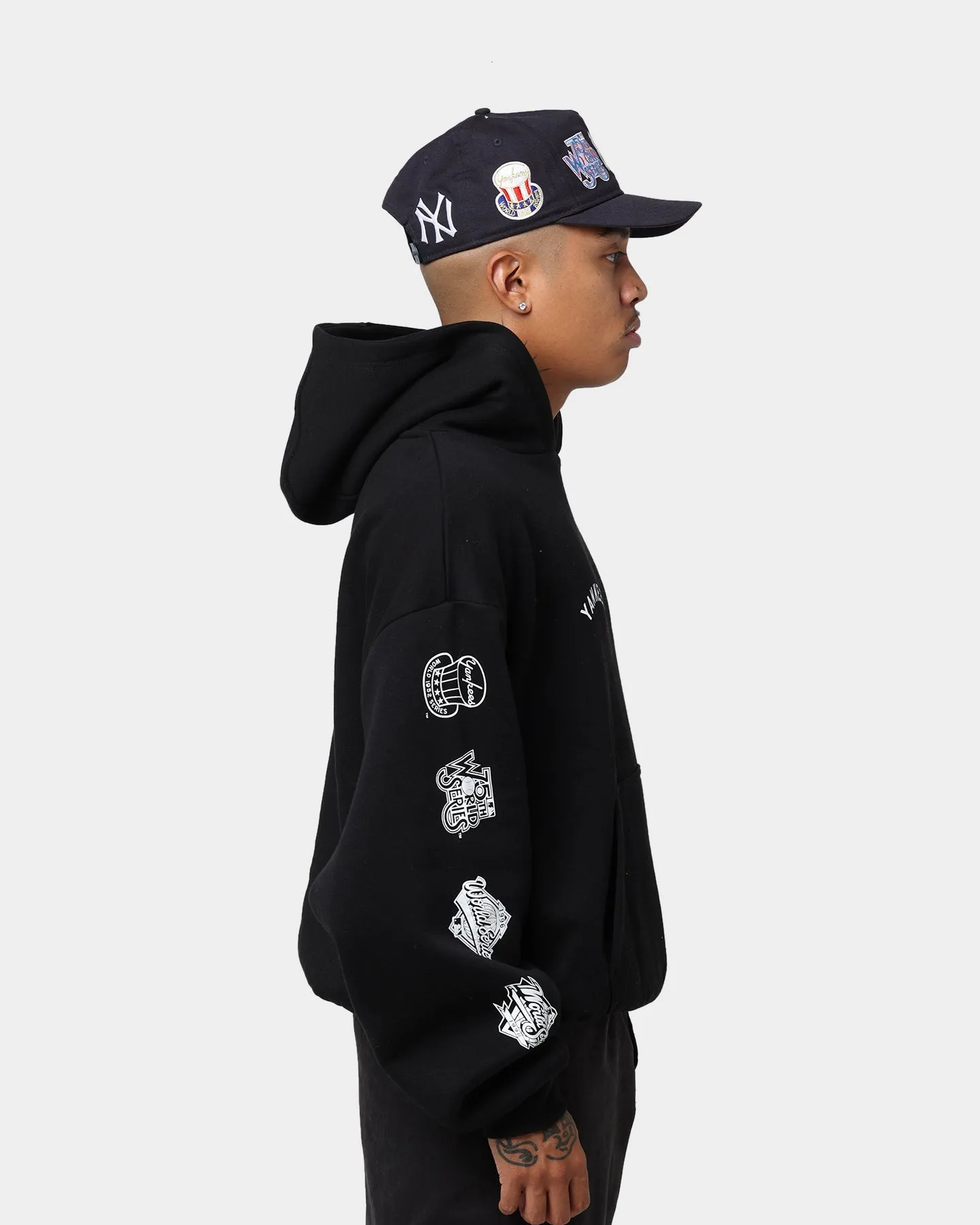 New Era New York Yankees Oversized Hoodie Black/White label Simple Layer