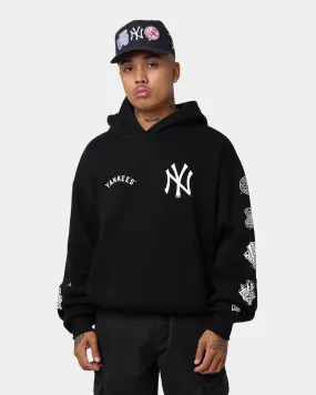 New Era New York Yankees Oversized Hoodie Black/White Lightweight Fabric