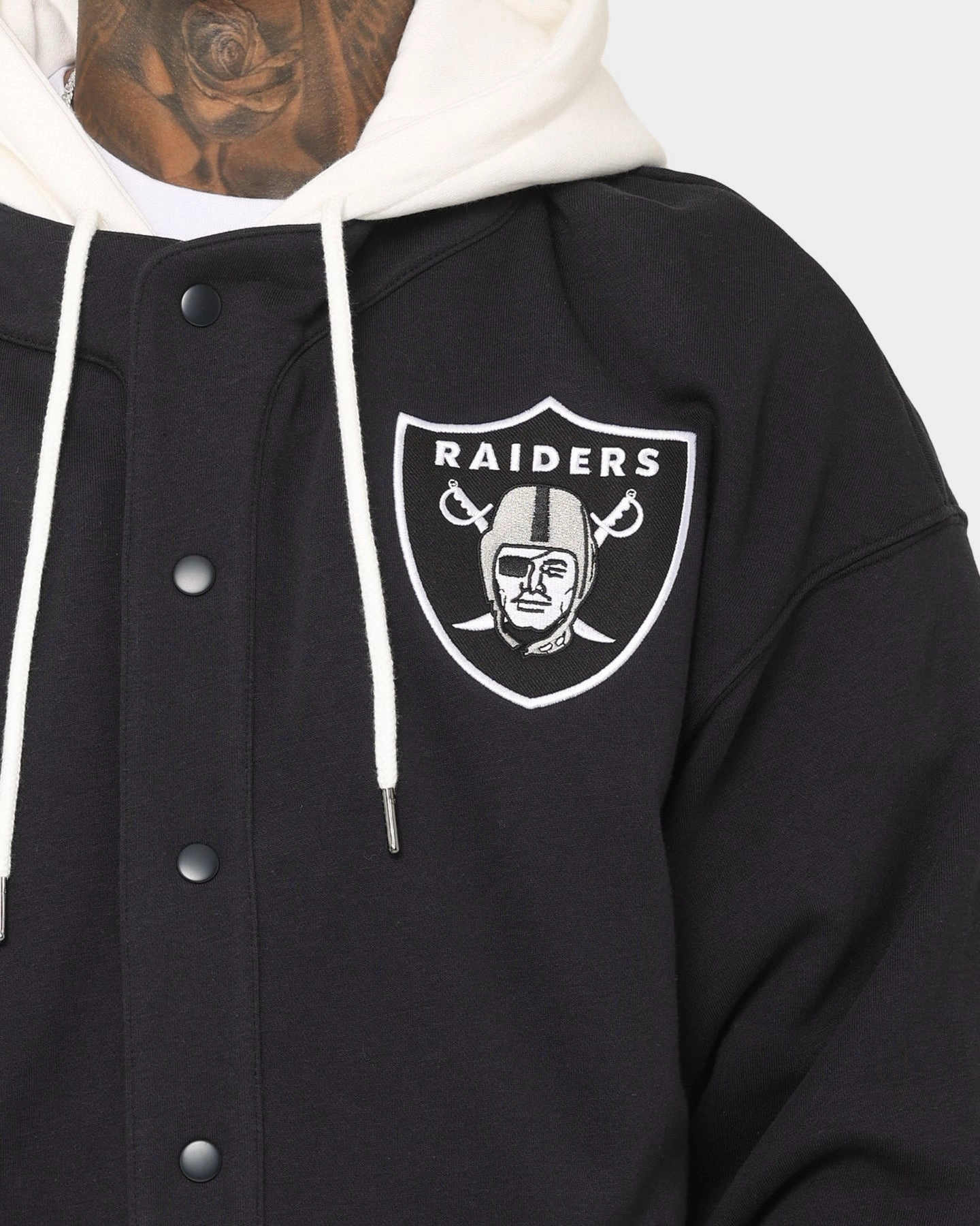 Honor Majestic Athletic Las Vegas Raiders Fleece Replica Hooded Jacket Faded Black