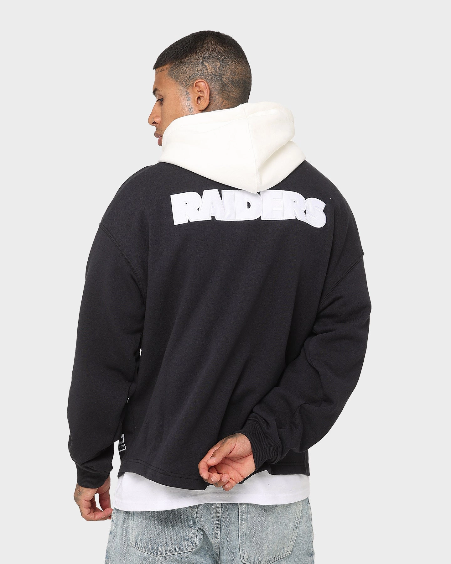 Example Aid Majestic Athletic Las Vegas Raiders Fleece Replica Hooded Jacket Faded Black