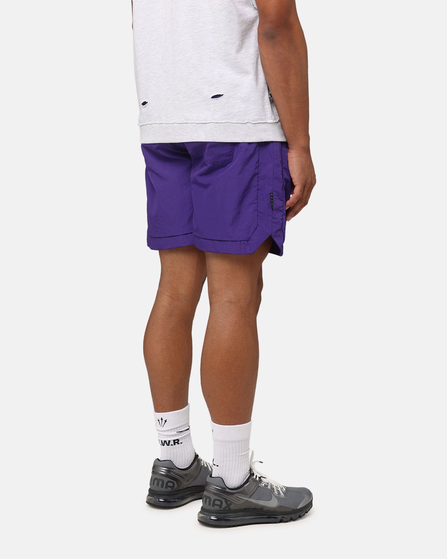 Comfortable Waistband Tailored Design Saint Morta Gothic Monogram Nylon Shorts Purple