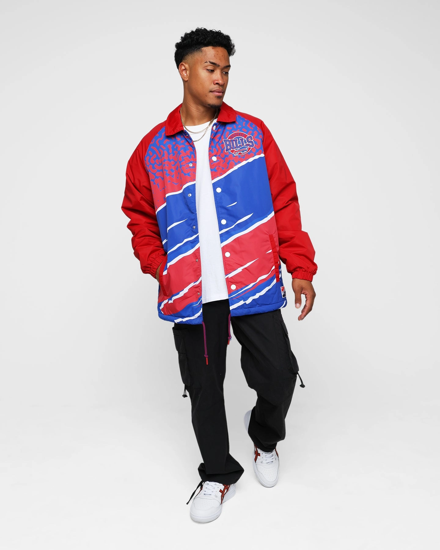 Legacy Grid Fleece Lining New Era Buffalo Bills Coach Jacket Blue