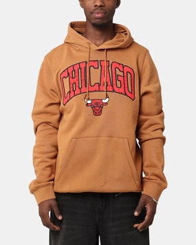 New Era Chicago Bulls Pullover Hoodie Medium Beige Adjustable Hem