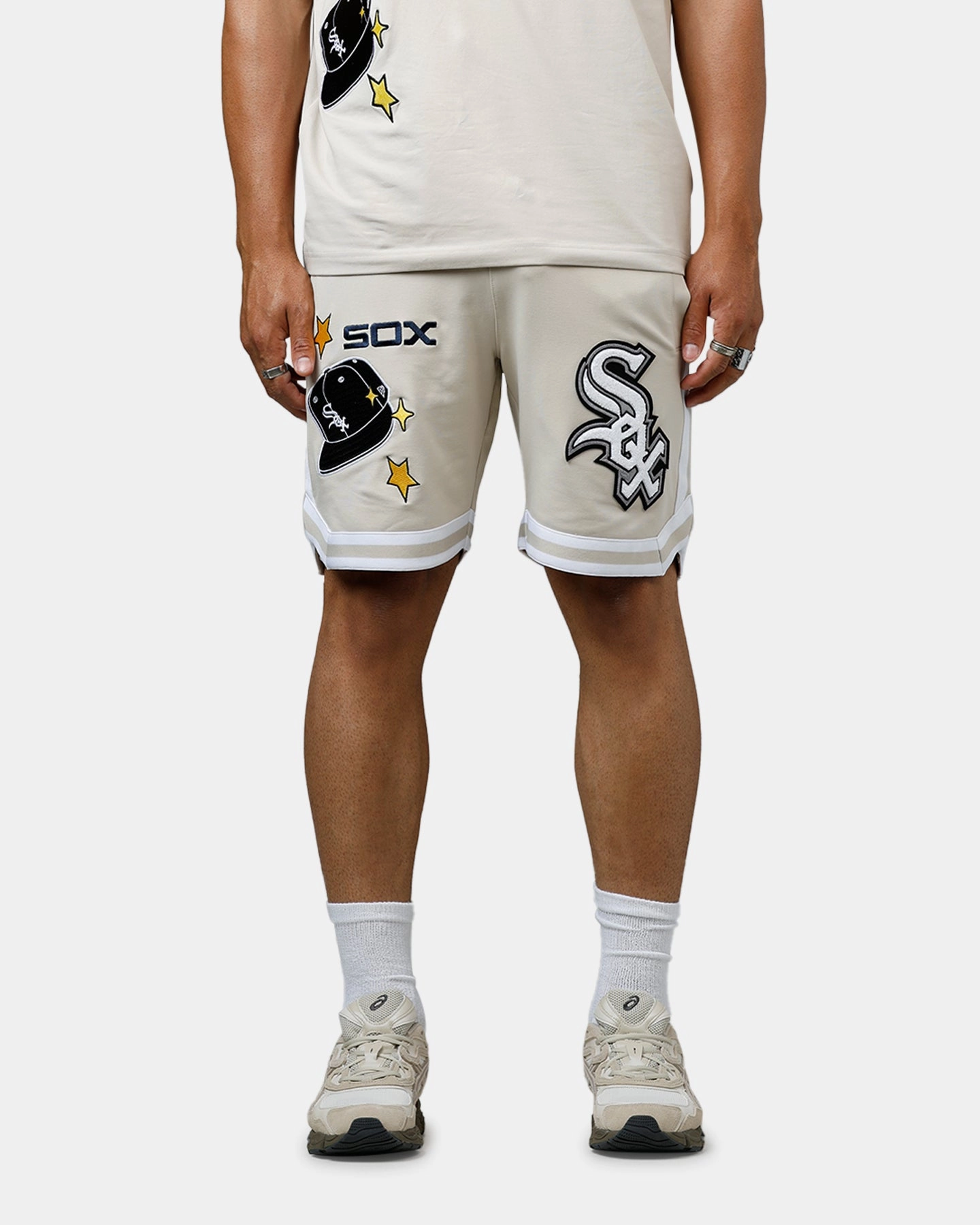 athletic clothing Summer Fashion New Era Chicago White Sox 'Logo Select' Summer Shorts Stone